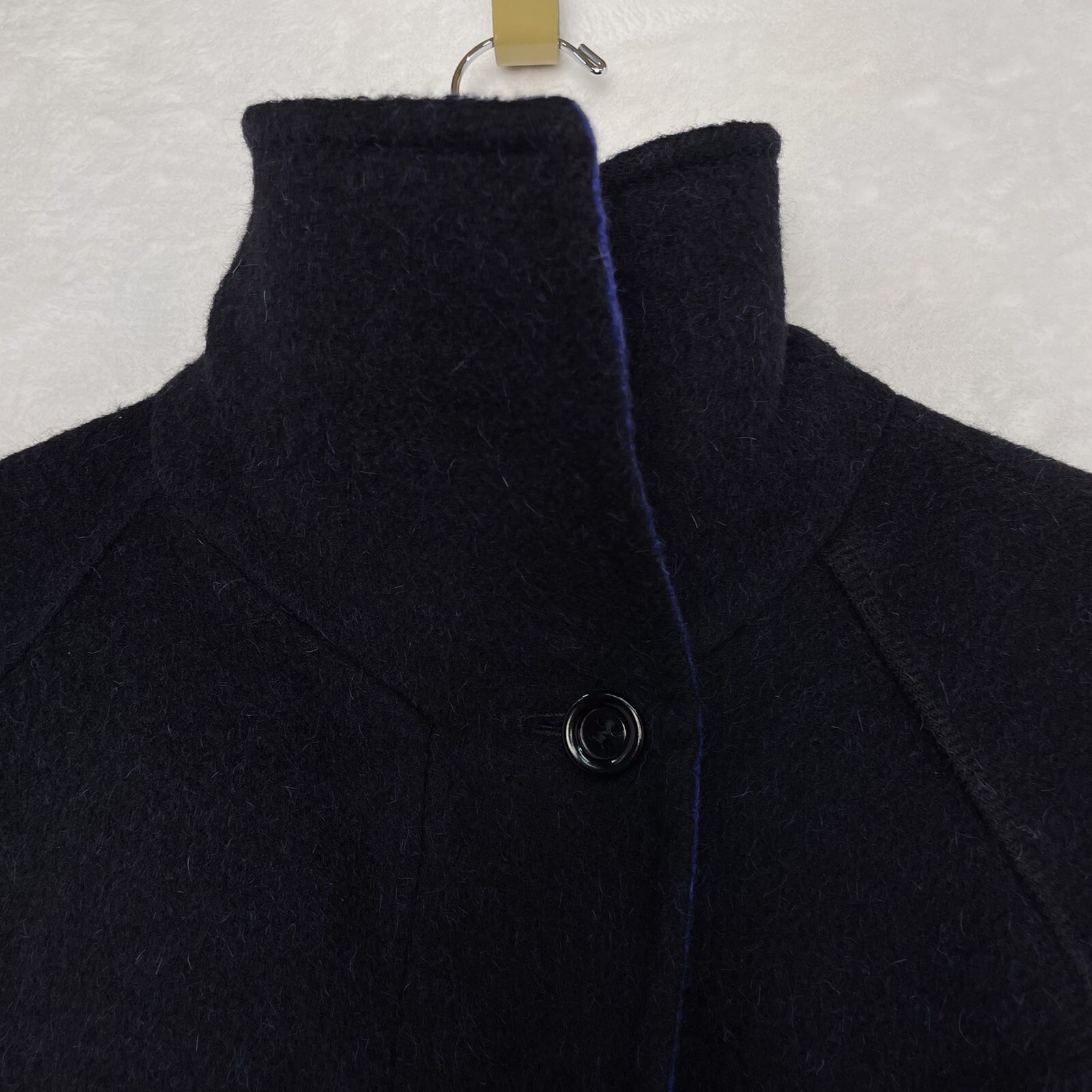 Vintage Jimmy Hourihan of Dublin Ireland Alpaca Wool Coat Maxi Duster Black Blue