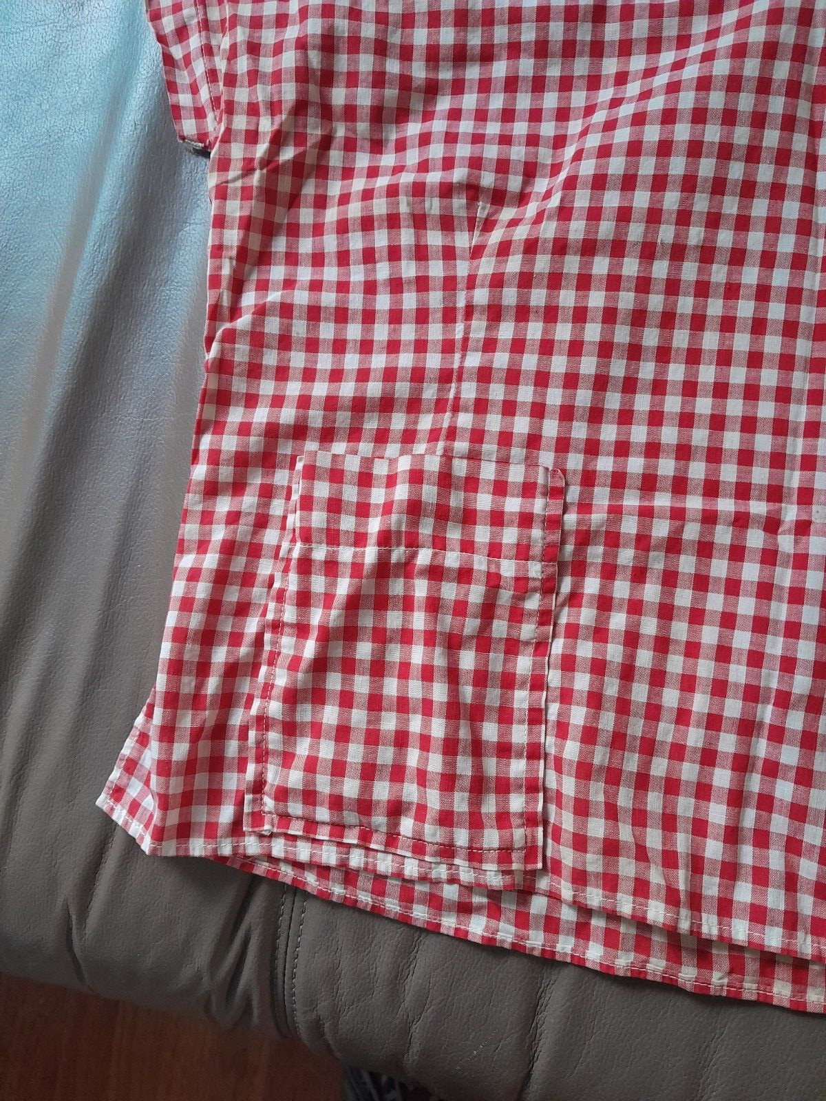 1950S LADIES BLOUSE TOP ROCKABILLY WESTERN CHECKS ROCK N ROLL LARGE XL