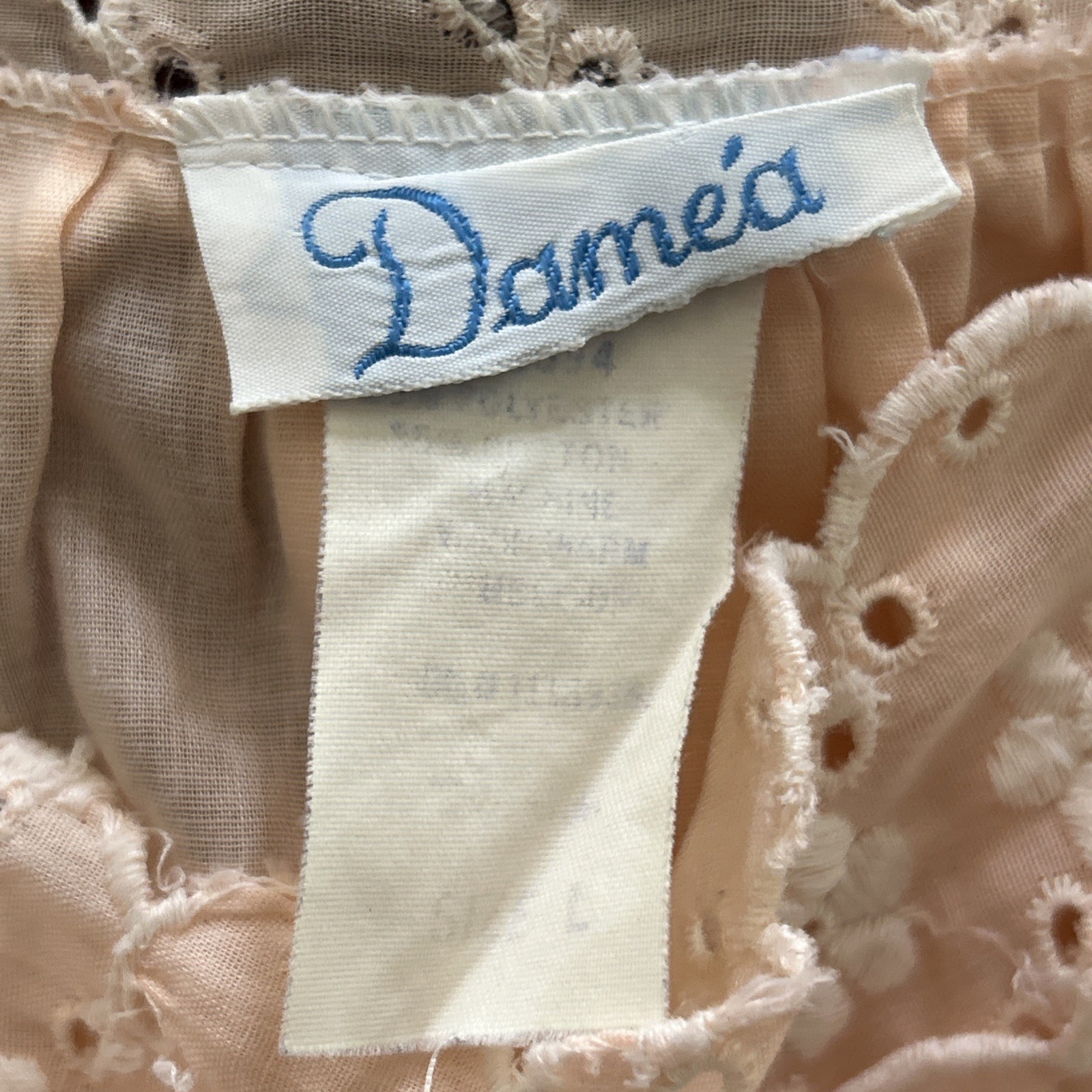 Damea Vintage Sleeveless Nightie Peach Color With Lace Size L