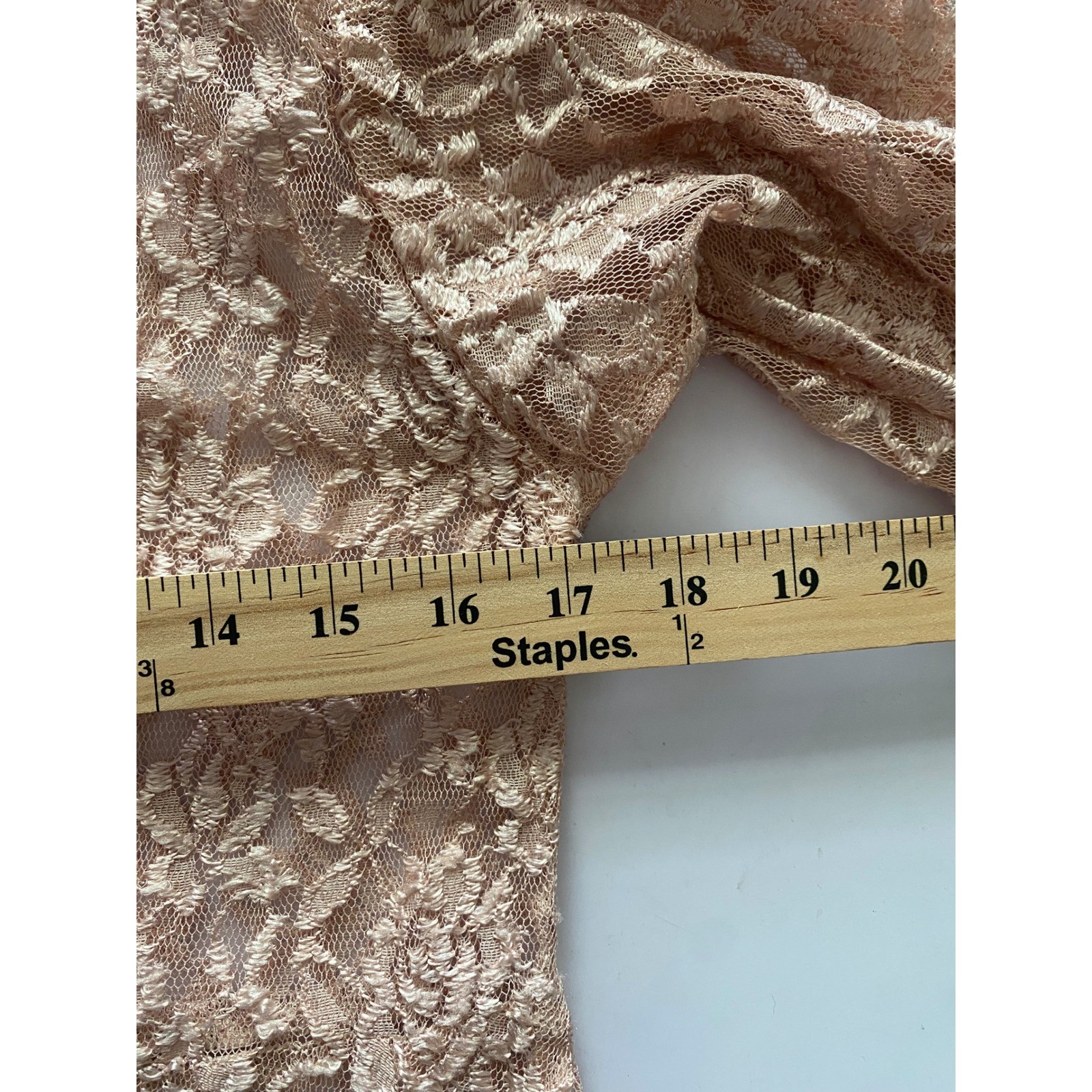 La Chic Vintage Pink Lace Midi Dress Sheer Button Front Rose Buttons USA