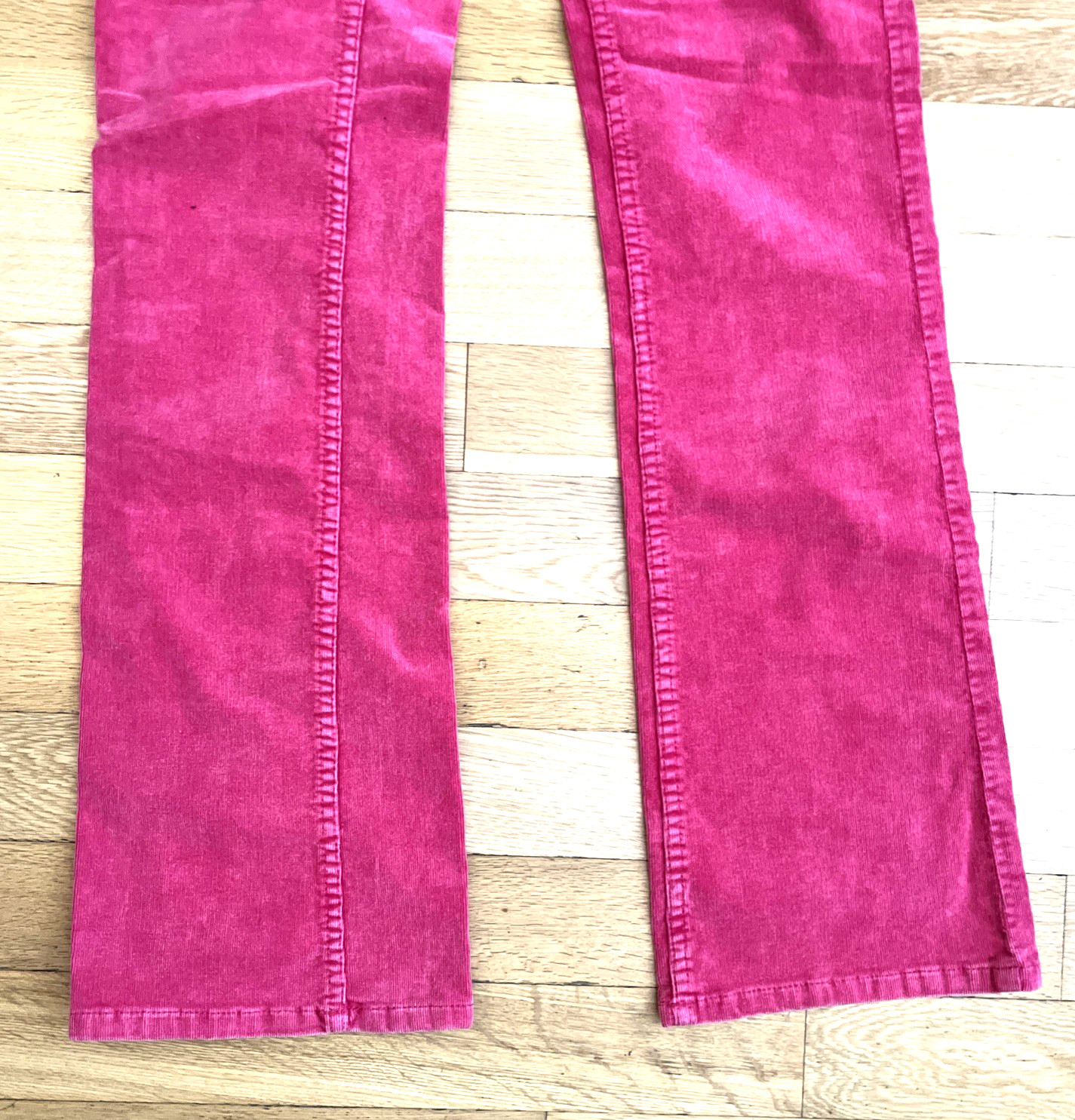 Vintage Soundgirl Pink Corduroy Skinny Leg Flared Pants Size 7 NWT Pockets Retro