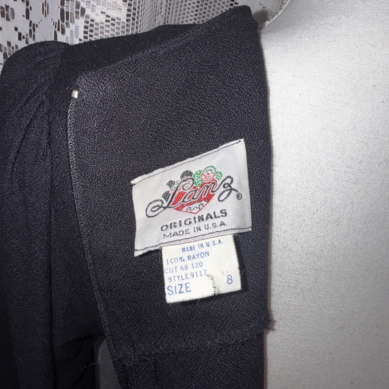Vintage Lanz Originals Woman’s Opaque Rayon Little Black Dress Size 8 34 Bust