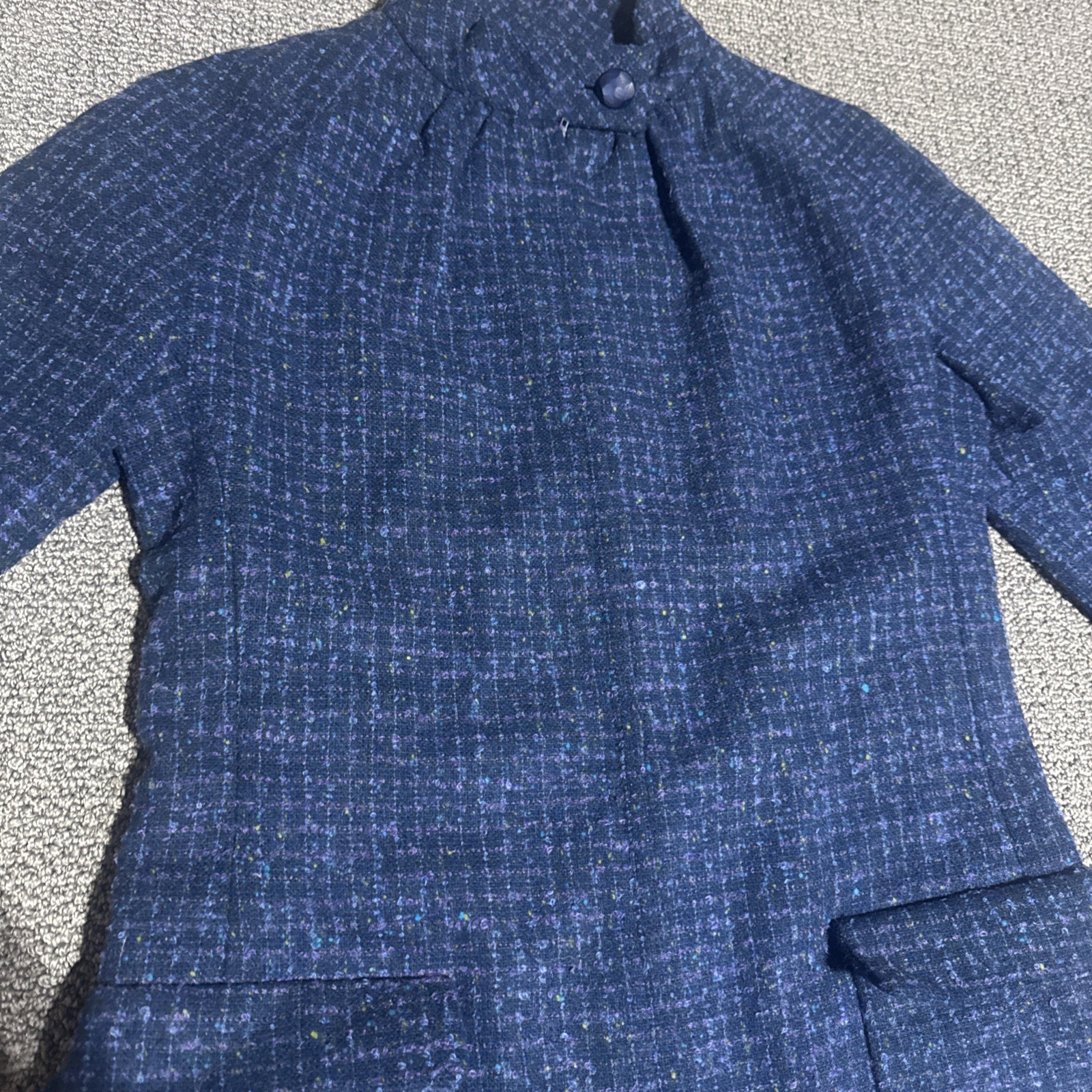 vogue paris original Women’s Dress Jacket Blue Handmade Vintage