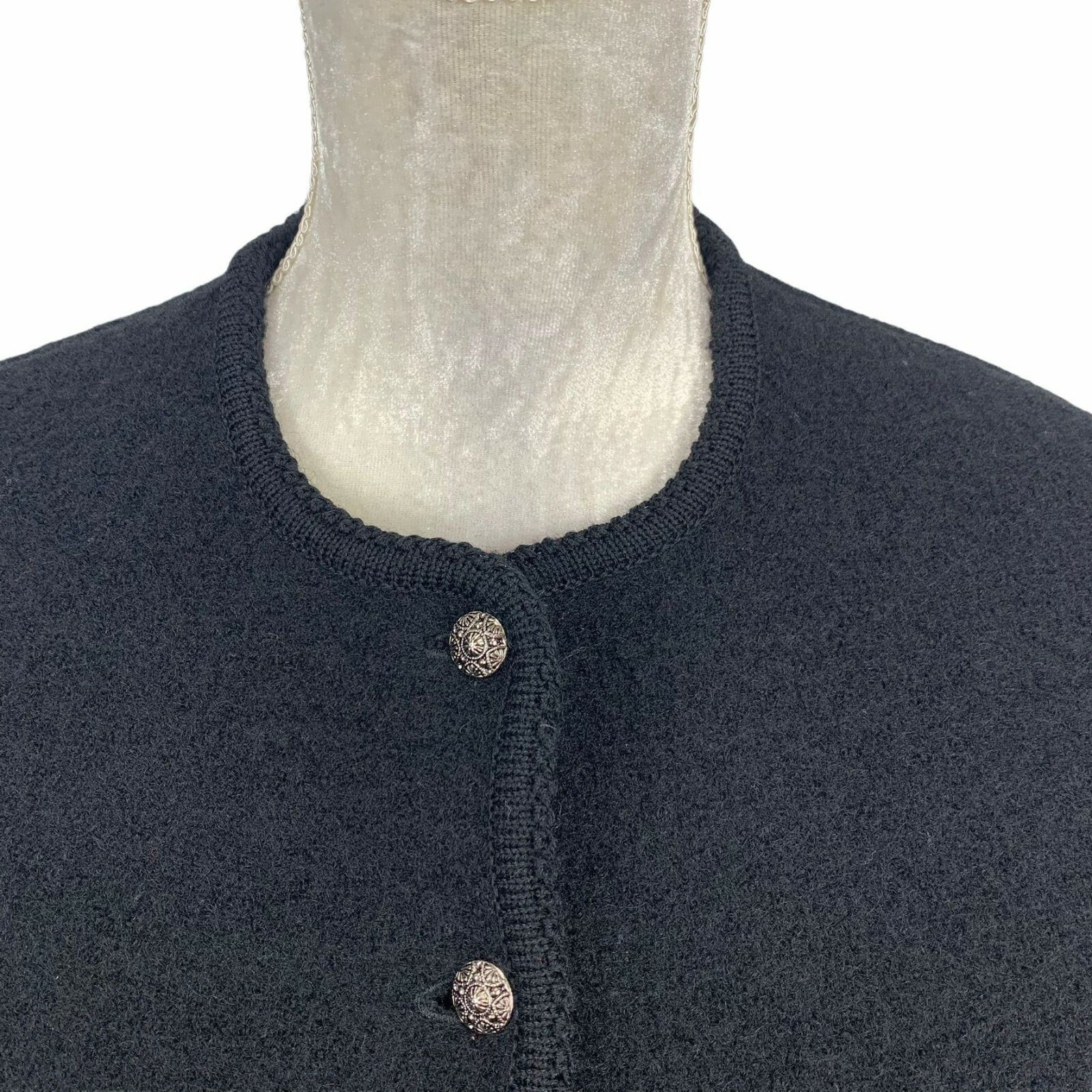 Vintage Wool Button Up Blazer Jacket Ornate Buttons Classic Timeless 11/12
