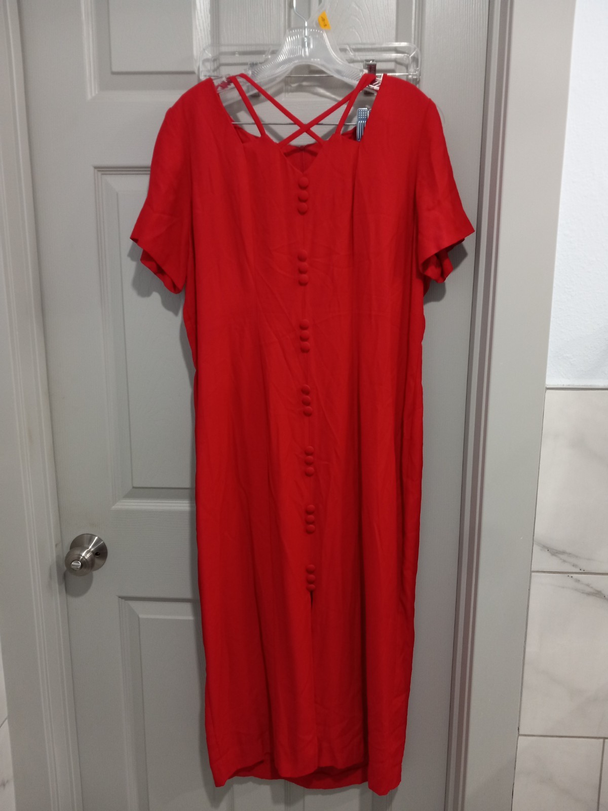 Vintage Dawn Joy Fashions Womens Red Dress Size 16
