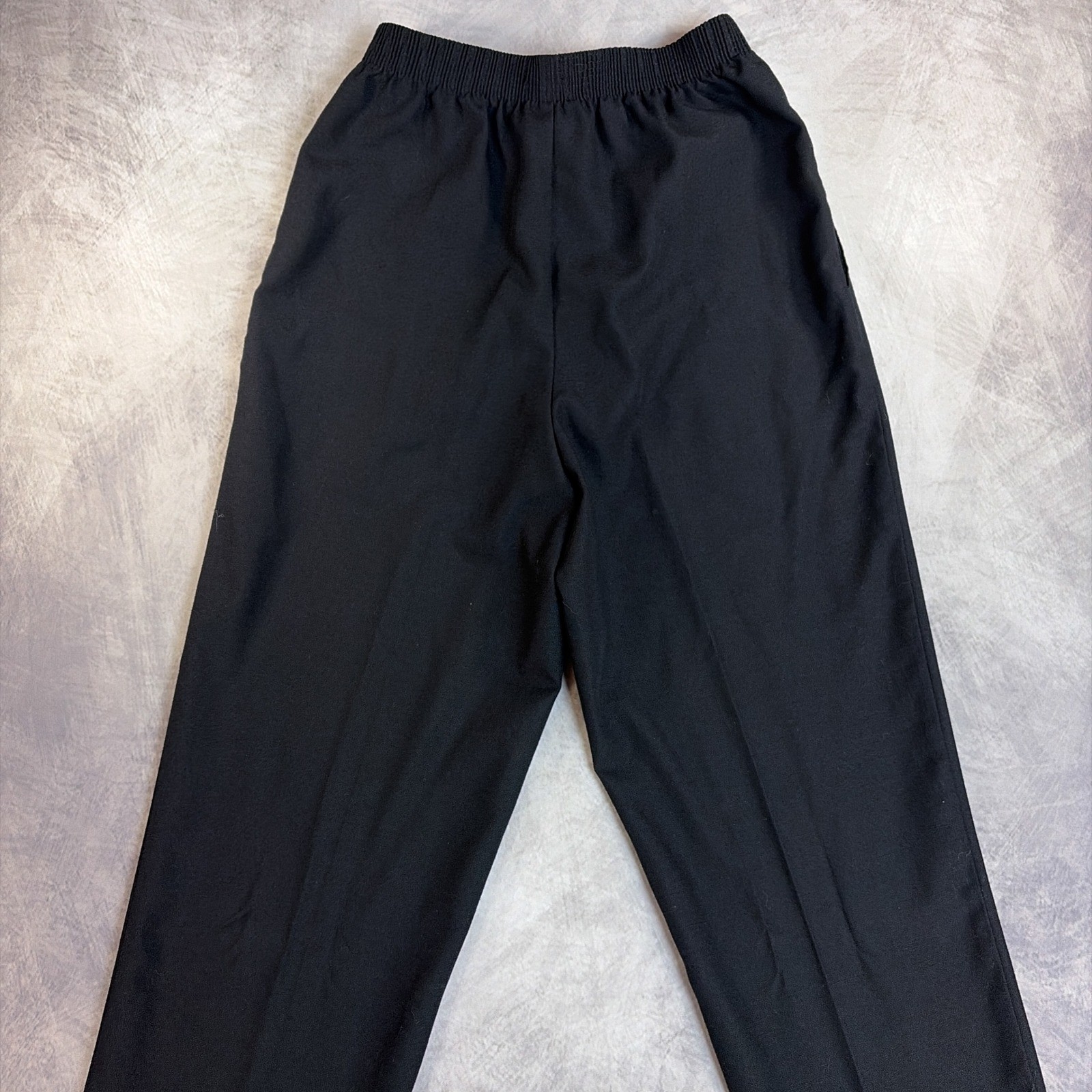 Vintage TanJay Trousers Womens Black Excellent Elastic Waist Straight Leg Pants