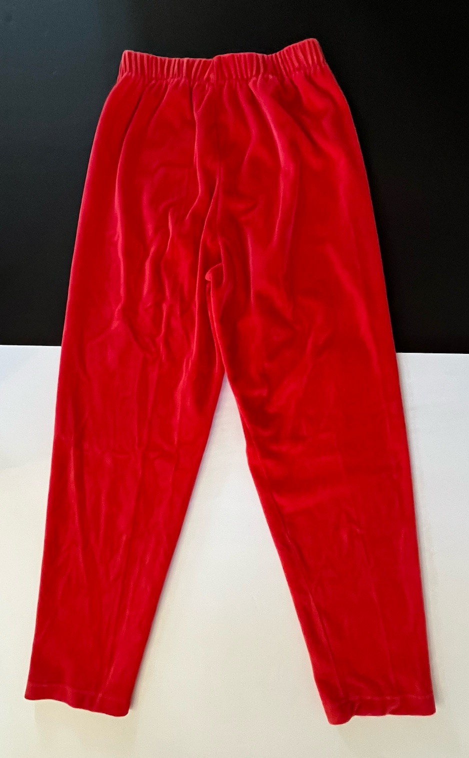 Vintage 90s Neiman Marcus M Red Velour Animal Print Track Suit Jacket Pants Set