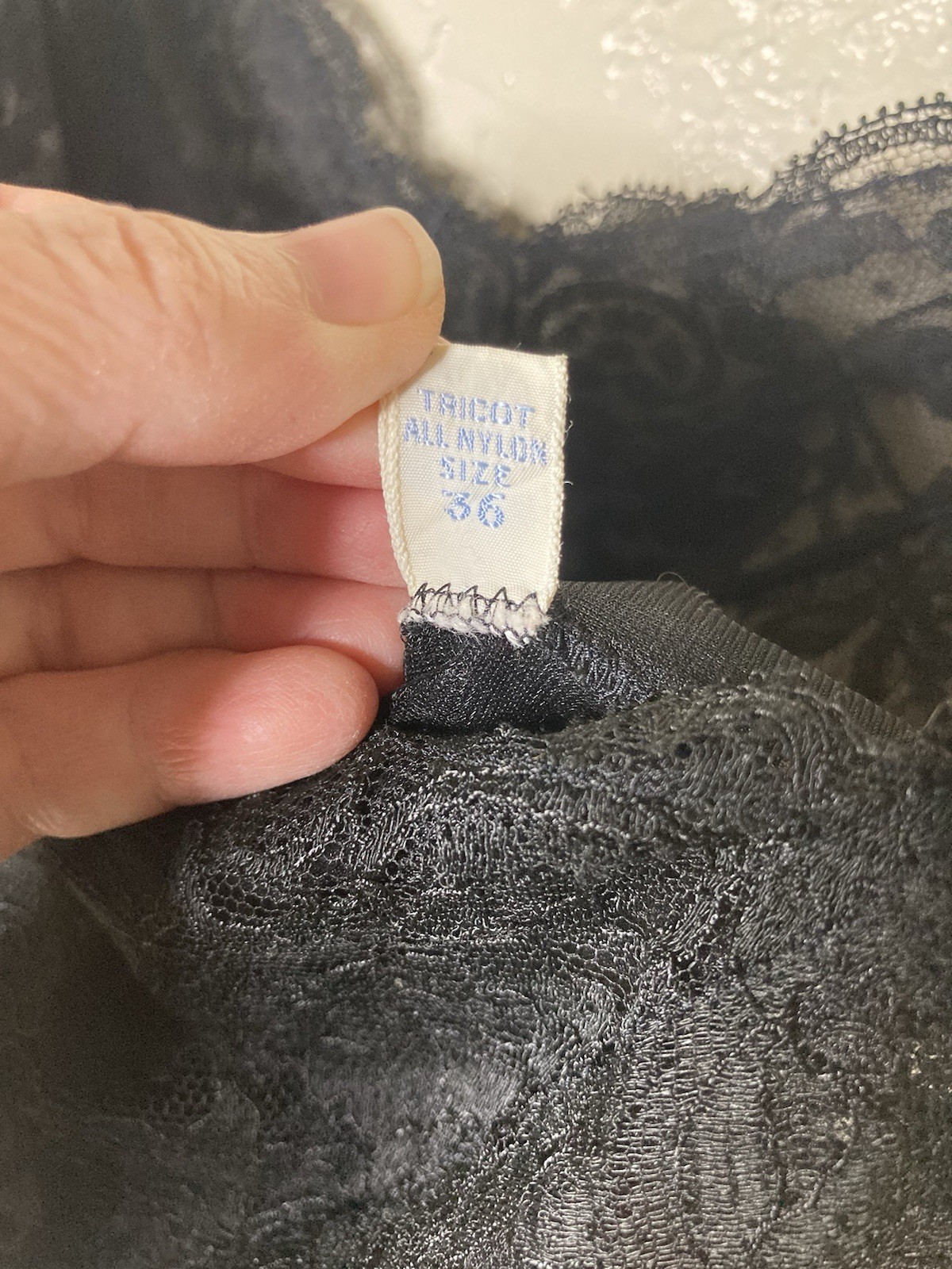 Vanity Fair Lace Nightgown Slip Size 36 Tricot All Nylon Lingerie Silky