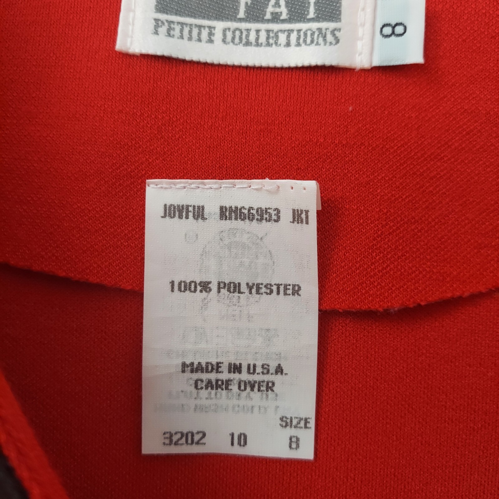 Vintage 80s Leslie Fay Power Suit Blazer Red Black Trim Gold Buttons Women’s 8