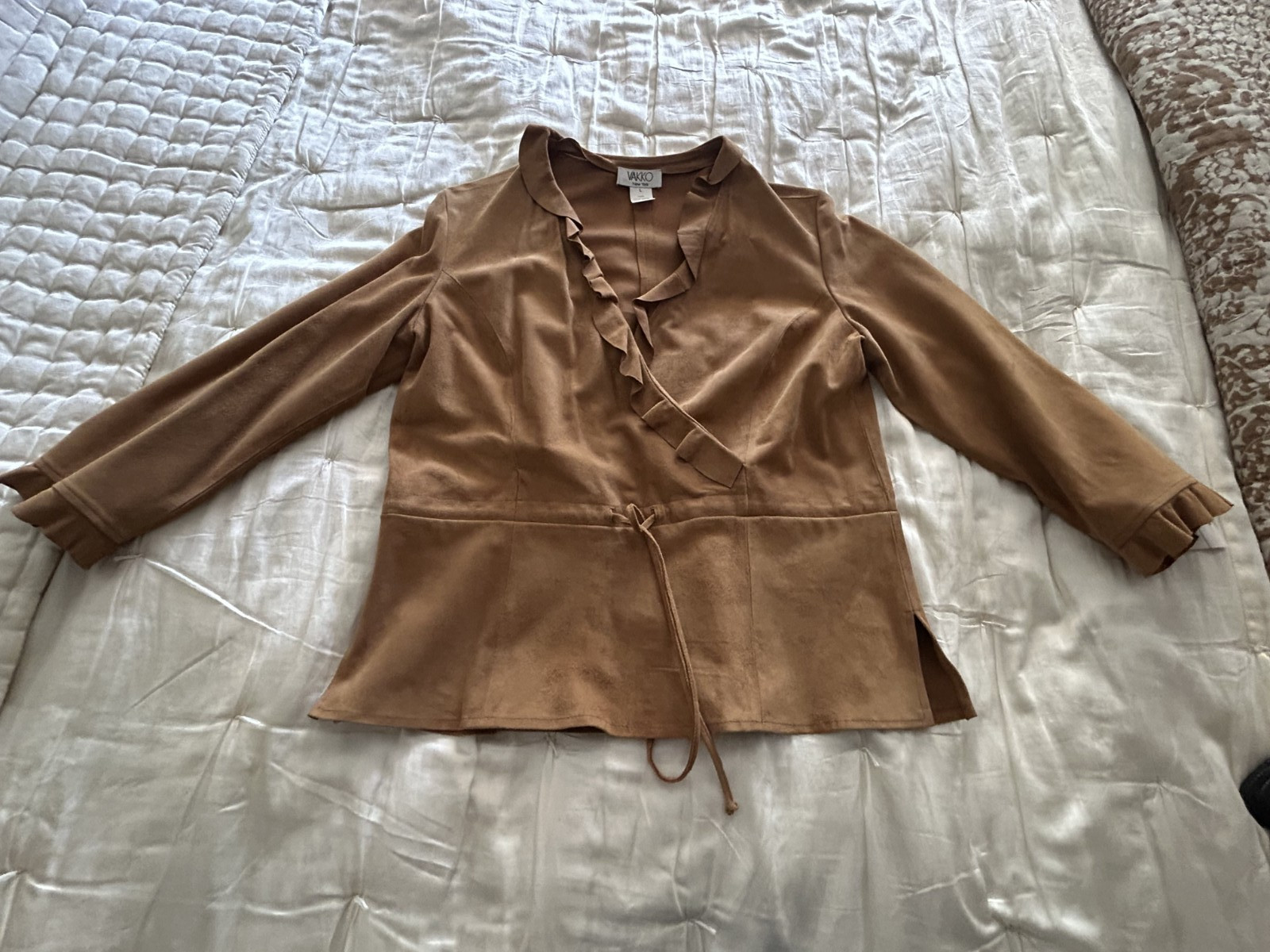 VINTAGE 1980’S VAKKO LEATHER SUEDE TOP NWT LARGE