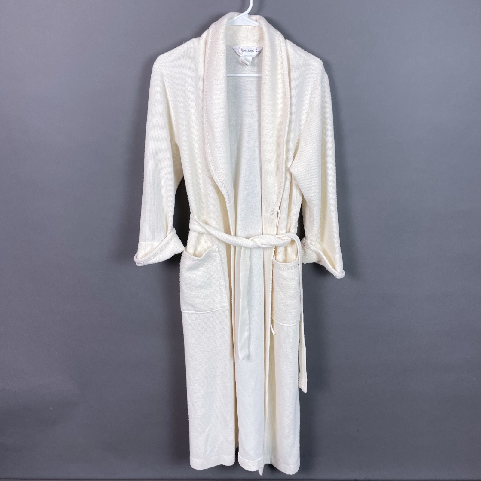 Vintage Neiman Marcus Diamond Tea Ivory Canada Union Robe Belt Tall Petite