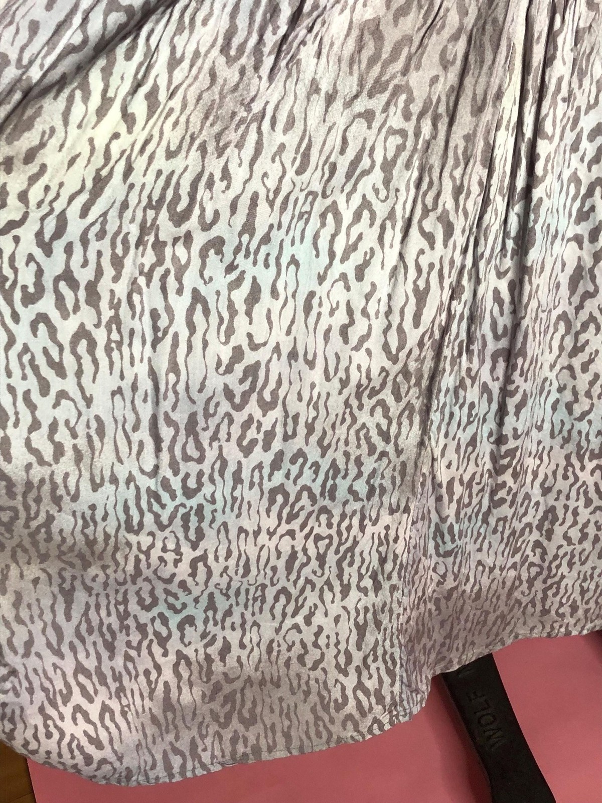 1980s-1990s CLUES COLLECTIONS. Smocked Drop Waist. LEOPARD Print Dress. S-M
