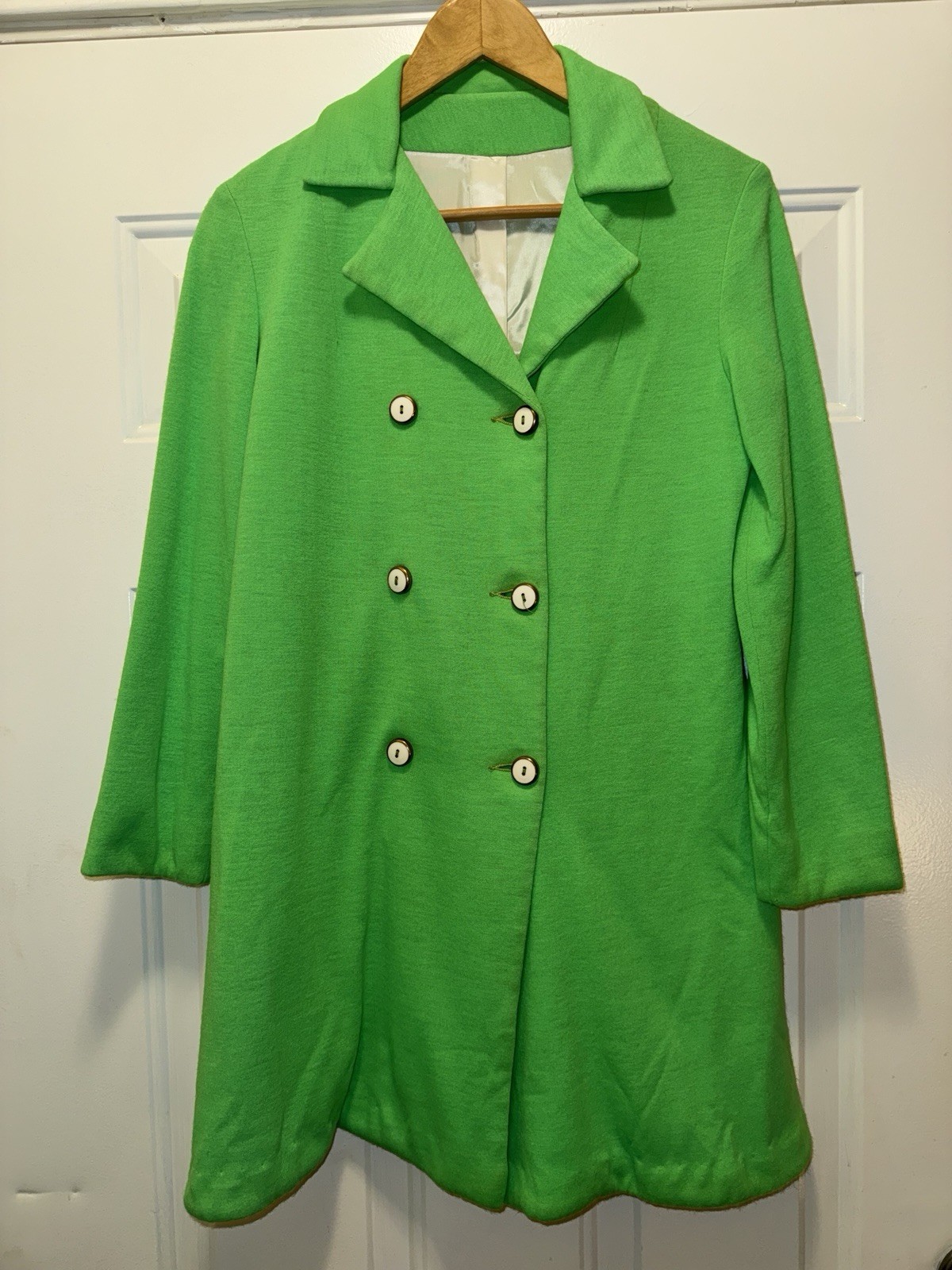 Vintage 60s R&L Green Mod Dress Matching Coat Set Womens 10 Go Go Jackie O