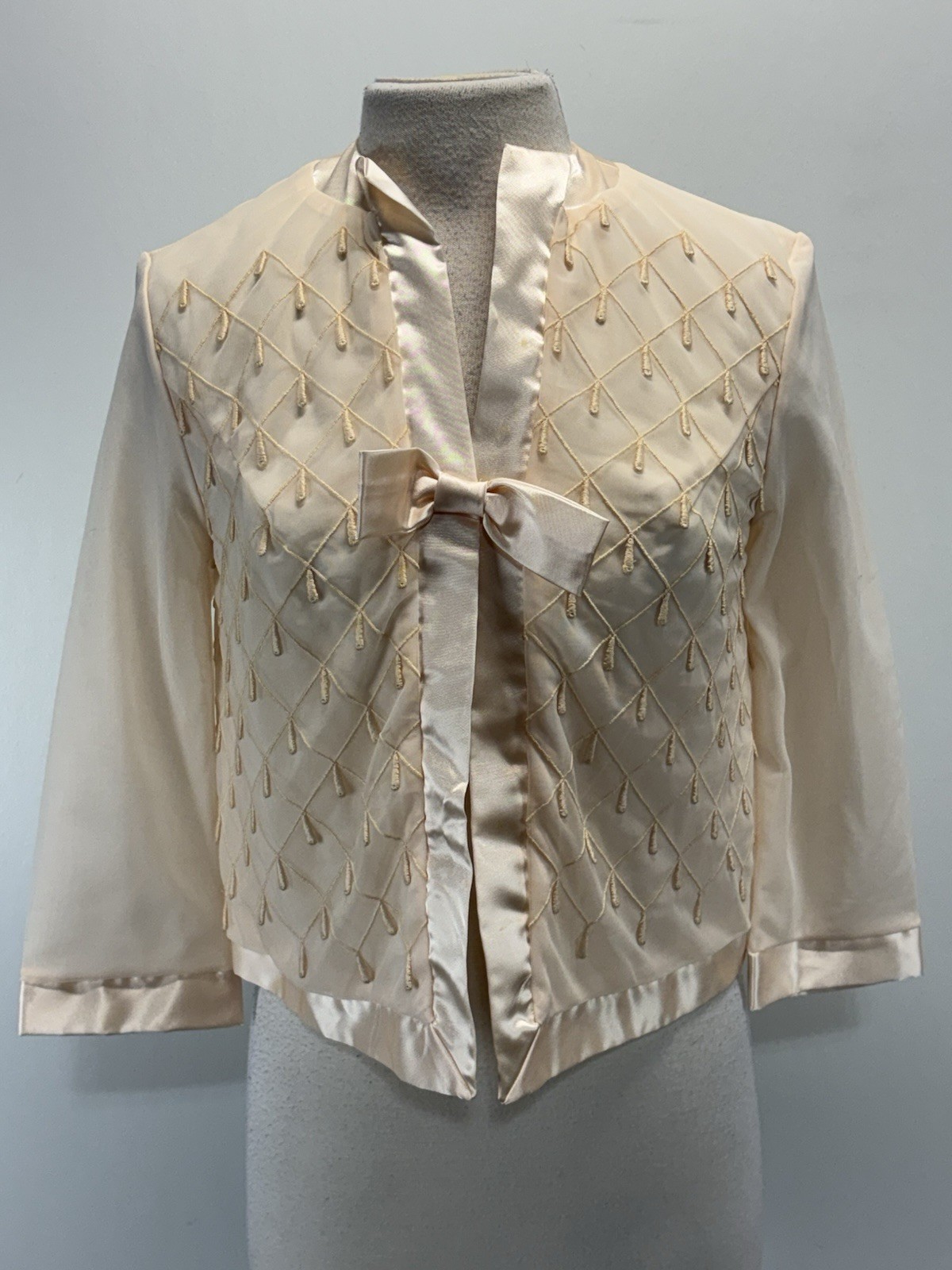 Vtg Couture Internationale By Norman Hartnell 2 Pc Peignoir Gown Jacket 32 60s