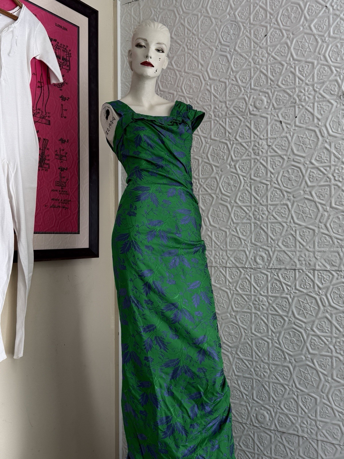 Ceil Chapman mermaid dress vintage designer gown glam 1950s midcentury Sarong S
