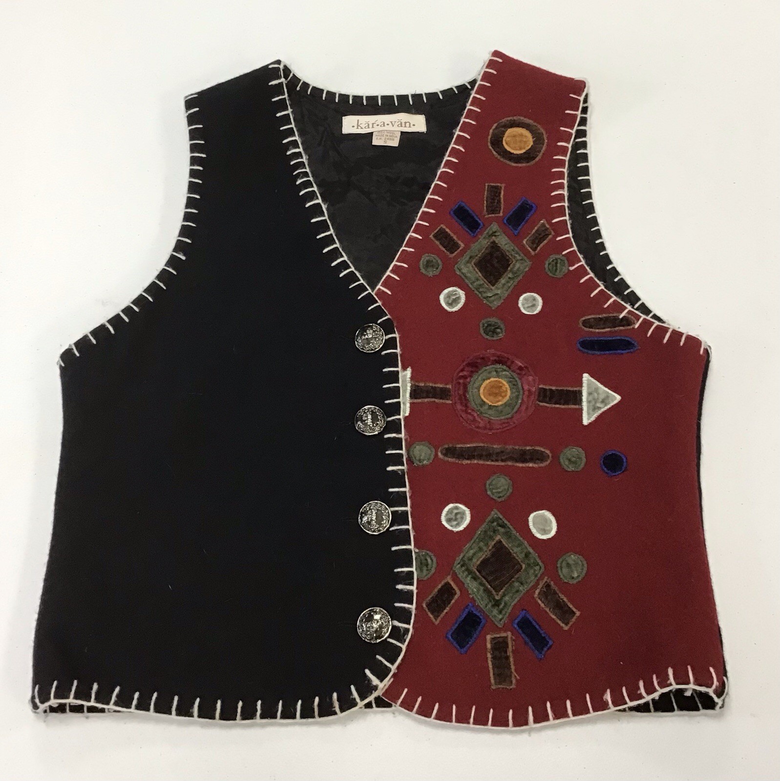 Vintage S Kar-A-Van Woman’s Wool Vest ❤️