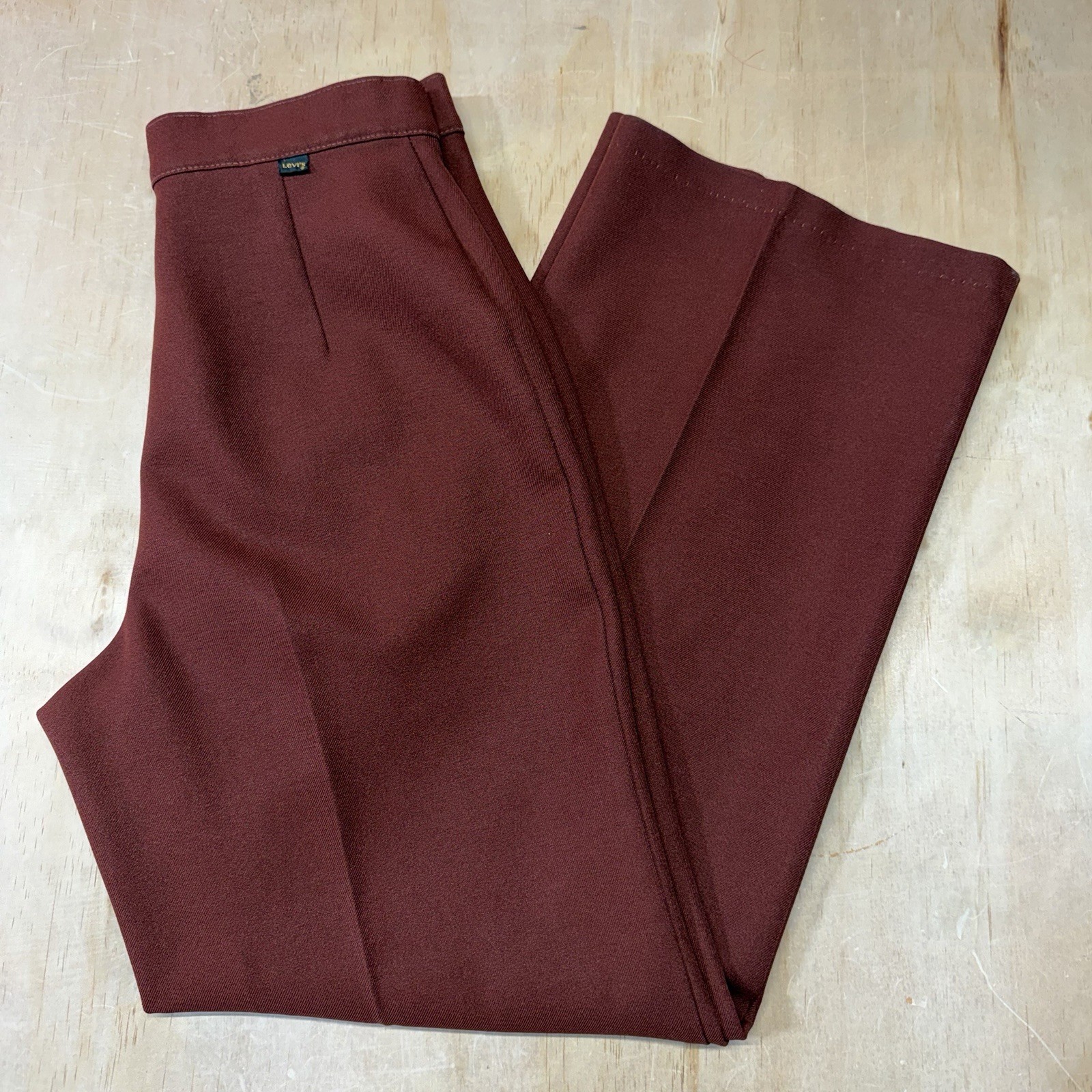 Vintage 70s Levi’s Slacks Size 28”x29” Womens Burgundy Straight Leg High Waist