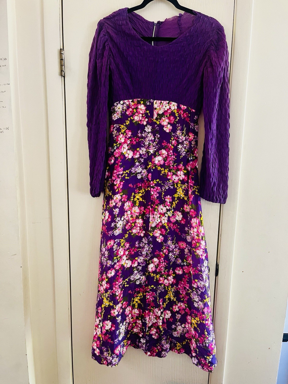 VTG Cottagecore 60s Handmade Retro Hostess Victorian Revival Maxi Dress