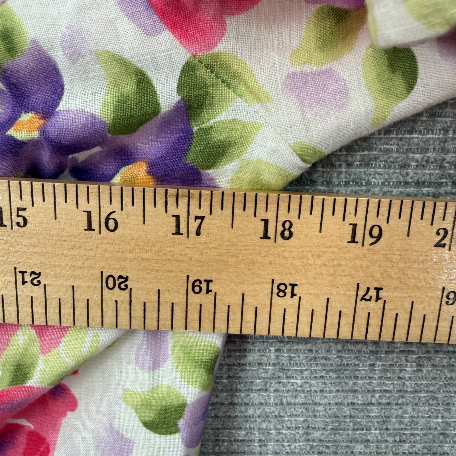 Vintage Talbots Petites Skirt Set Womens 10P Pink Purple Floral Linen Cottage