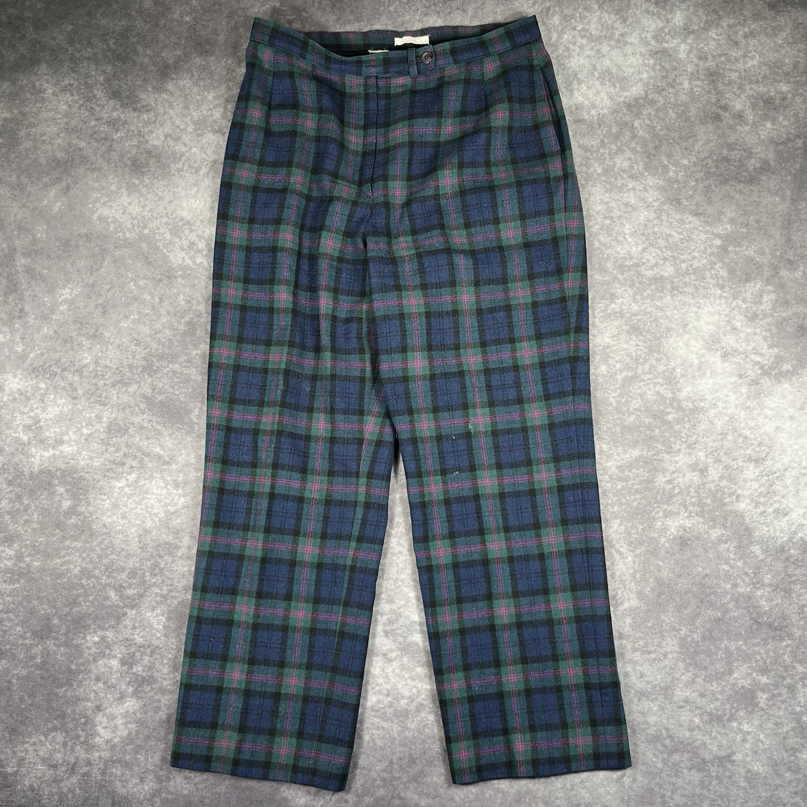 Vintage Pendleton Wool Plaid Suit Blazer Pants Set Green Blue Old Money