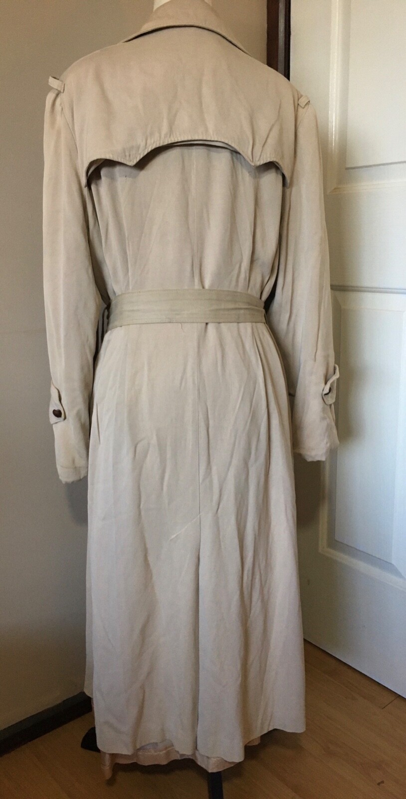 Vintage 1940s Casablanca Debutogs Trench Coat Beige Film Noir Old Hollywood Glam