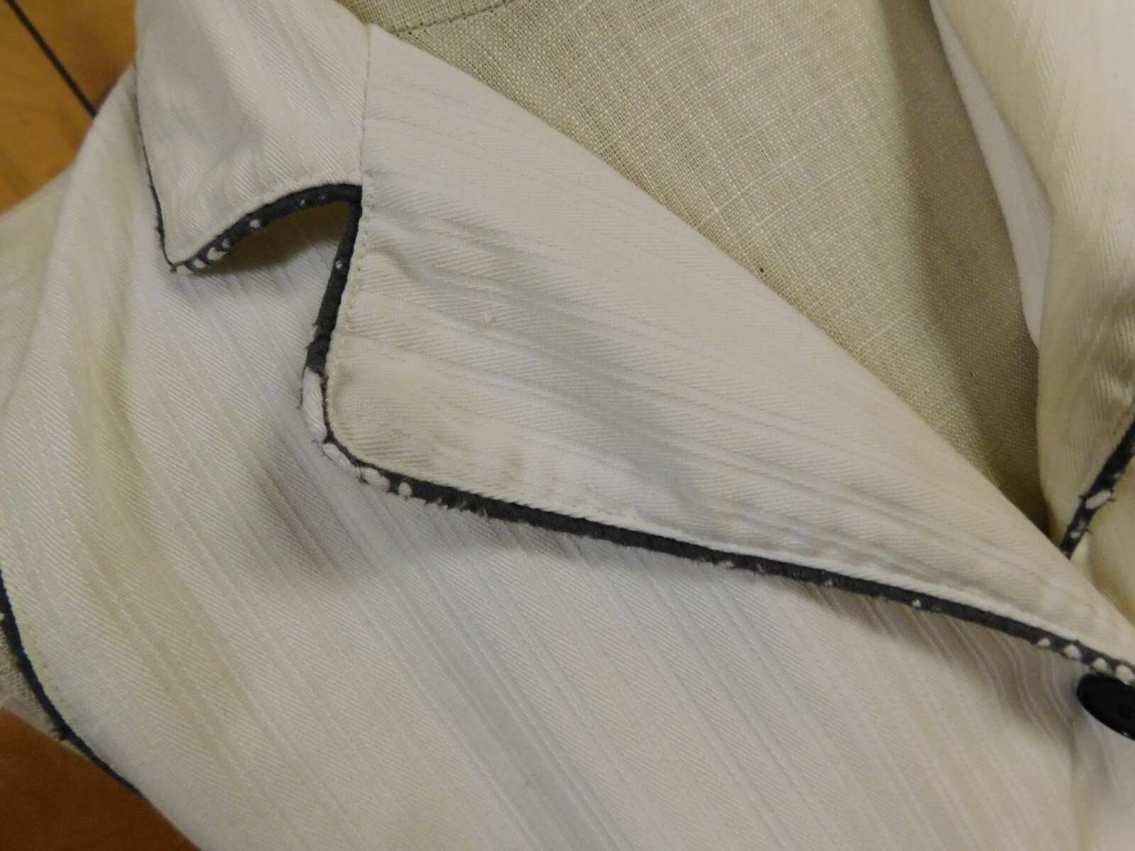 Vintage 50’s JAN SUE White Cream w/ Black Cotton Day Dress Waist 34″*