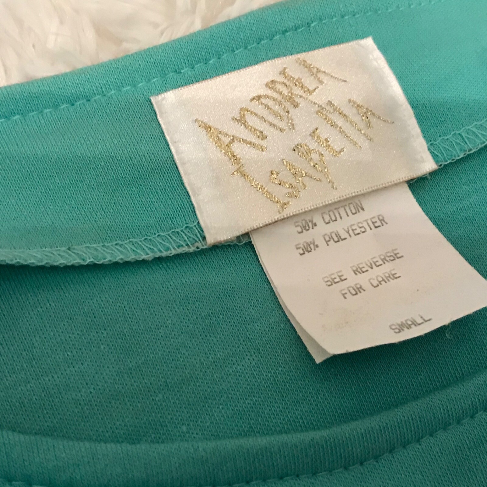 ANDREA ISABELLA Fish Theme Embroidered Cotton Top Size Small