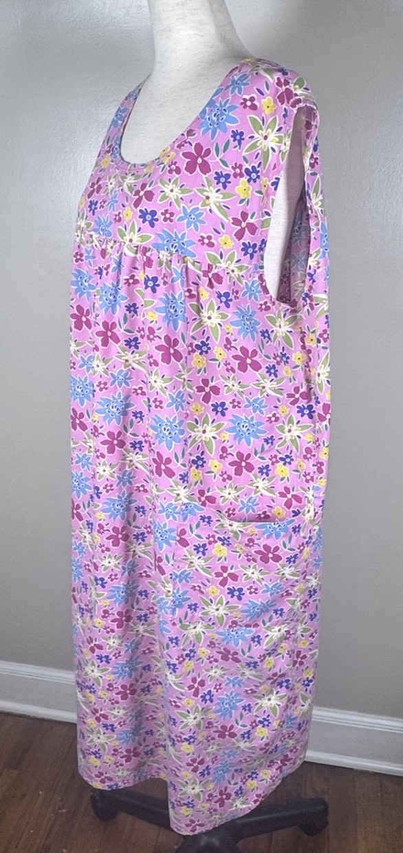 Vintage 90s Country Cottage Pink Floral Plus Size 1X Loungewear House Dress
