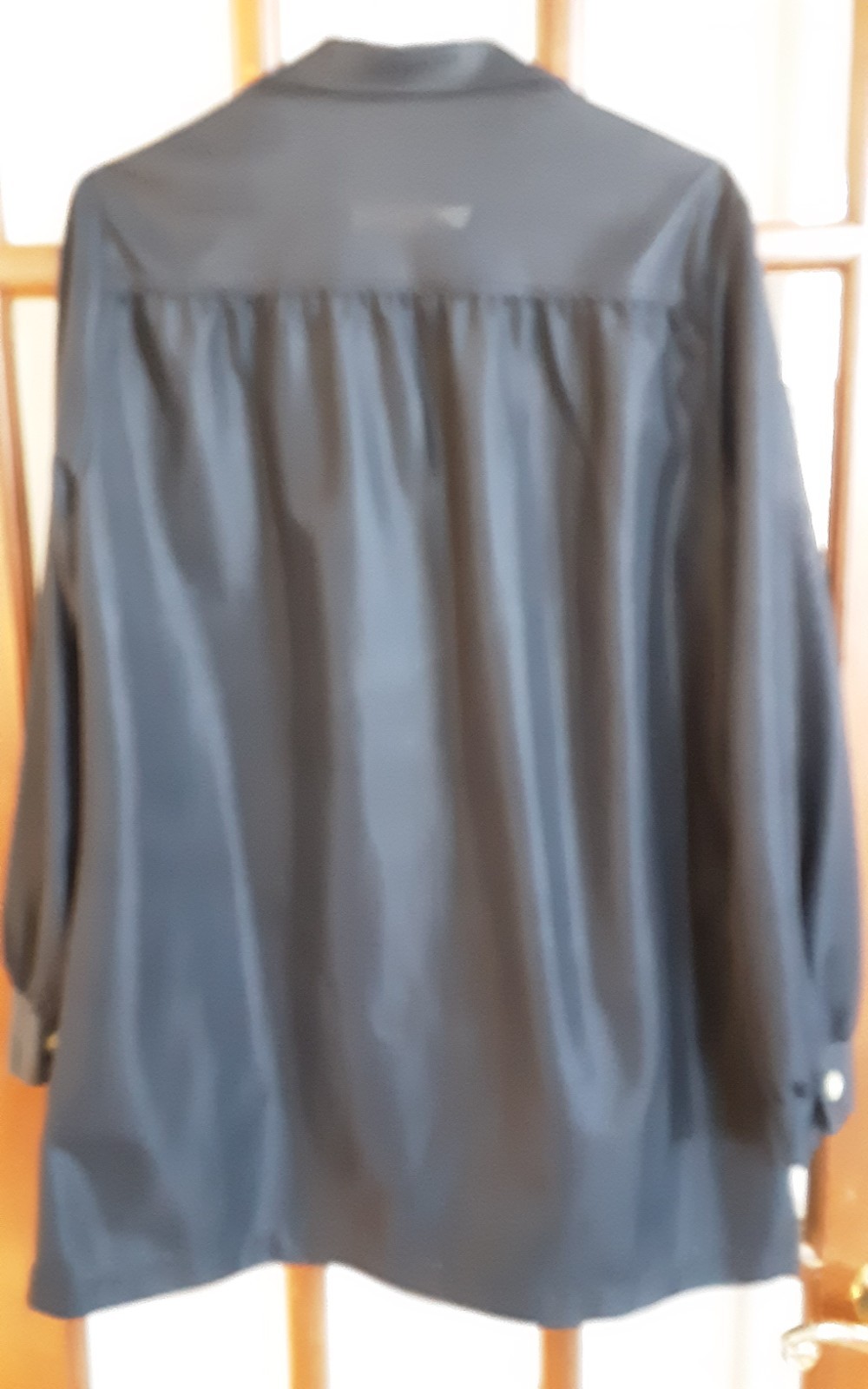 Vtg 1960’s Womens Black Work Blouse Art Smock Uniform S/M Shoppers World