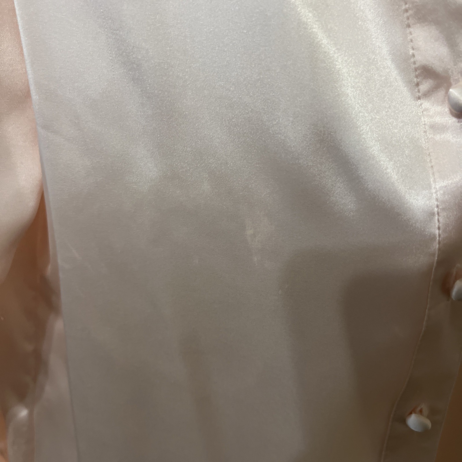 Vintage Light Pink Silky Liquid Satin Button Secretary Blouse Top 6M Worthington