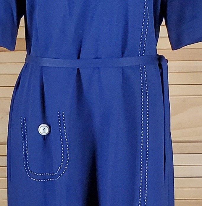Vintage 60s dress shift navy blue Herbert Levy Chest 22 Hips 22 poly back zipper