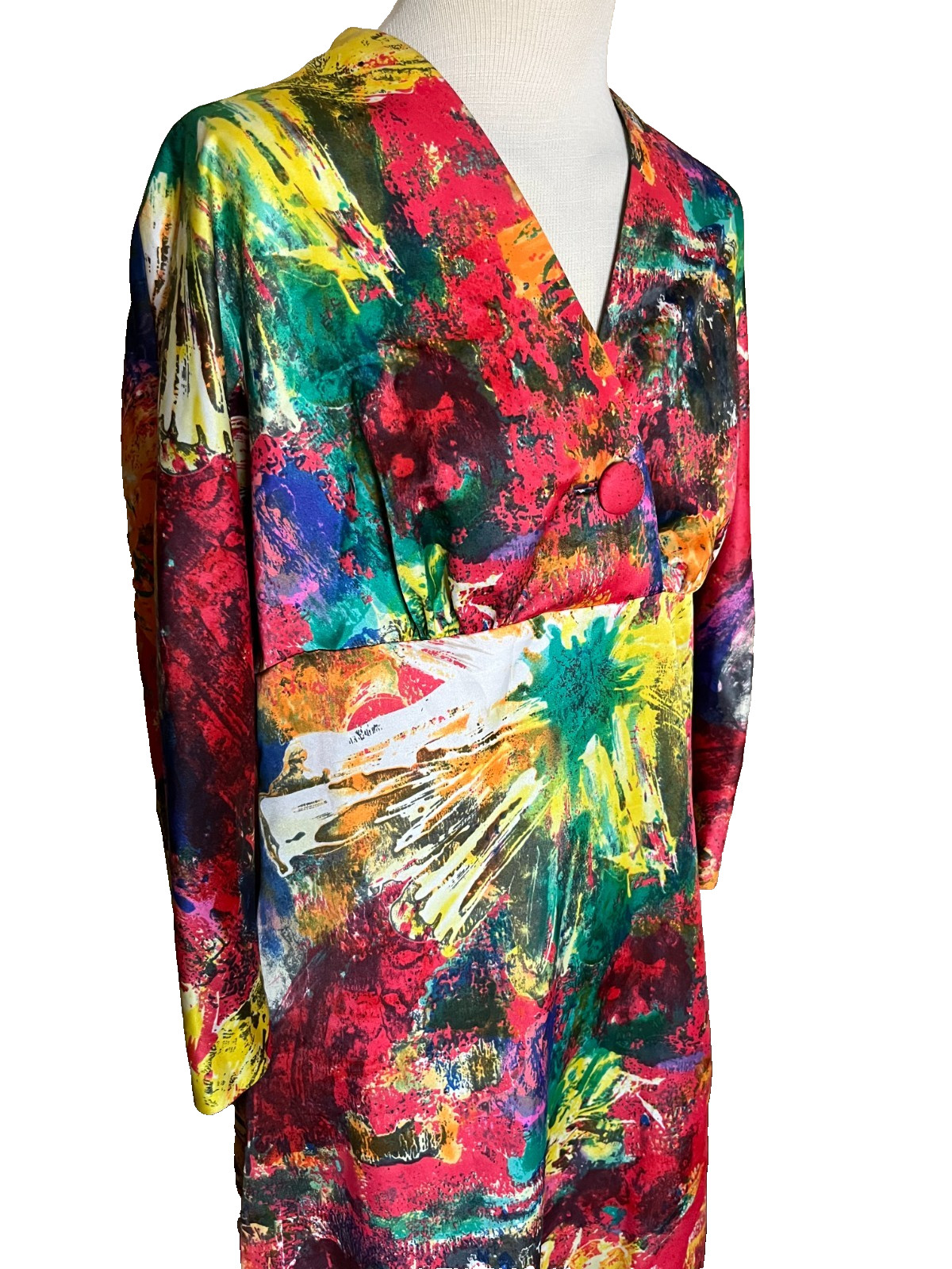 Tori Richard Honolulu Hawaiian Dress Vintage Maxi Hong Kong Colorful Size M/L