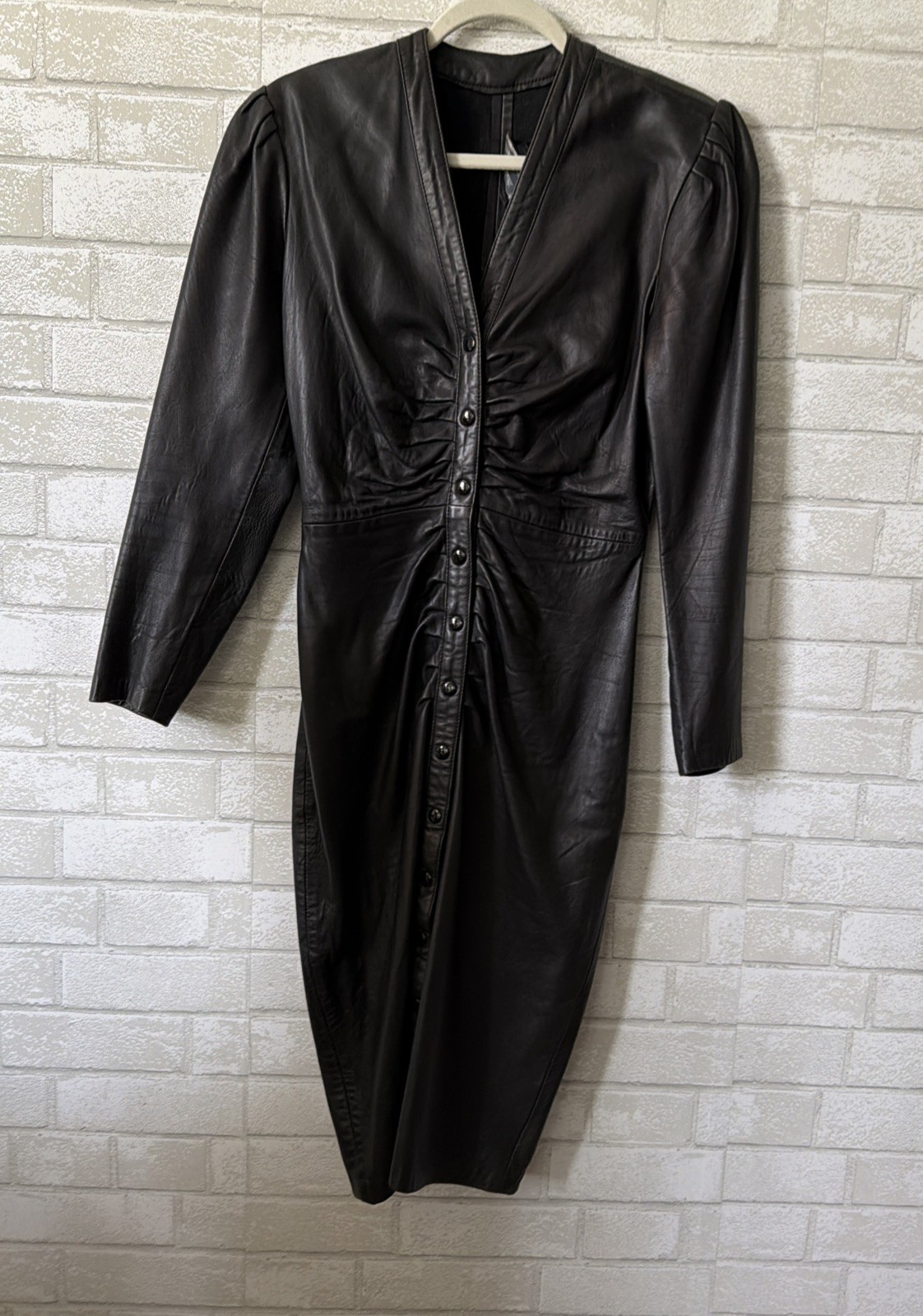 Vintage Michael Hoban North Beach Women’s Leather Mini Dress Size Small