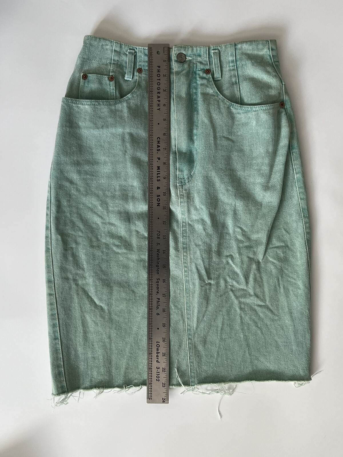 Vintage Et Vous Distressed Denim Jacket And Skirt