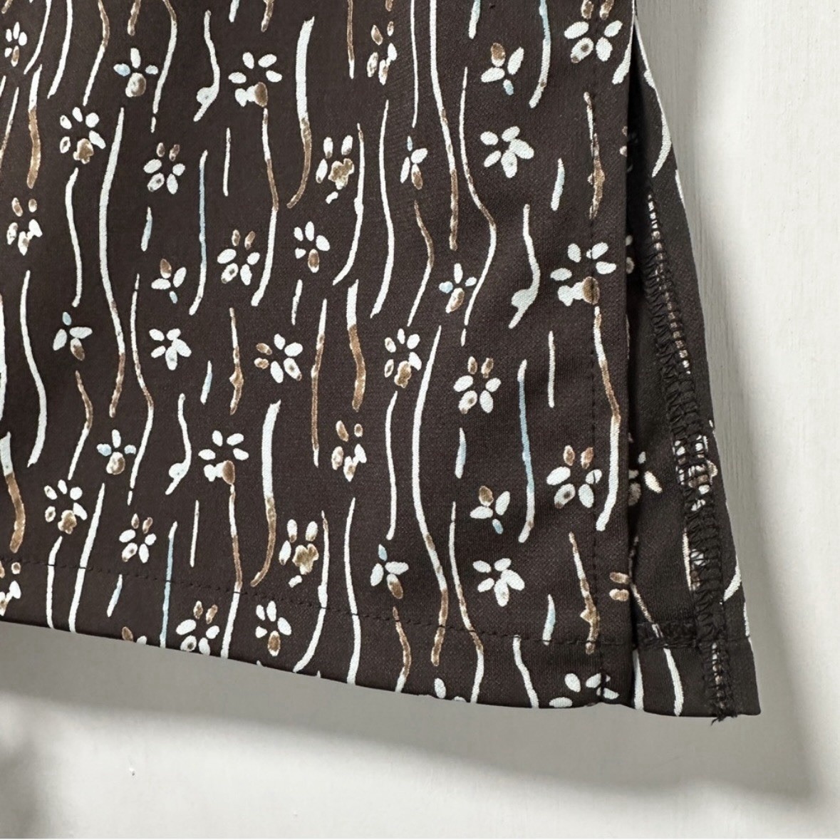 Vintage 90s Axcess Chocolate Brown Floral Midi Skirt Women’s Size Medium Boho