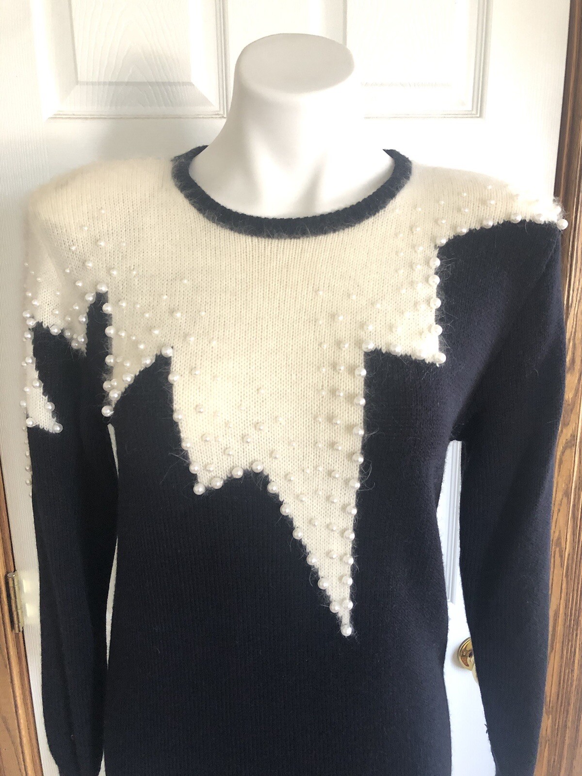 Vtg Yarn Works Angora Blend Sweater Dress Small Q10