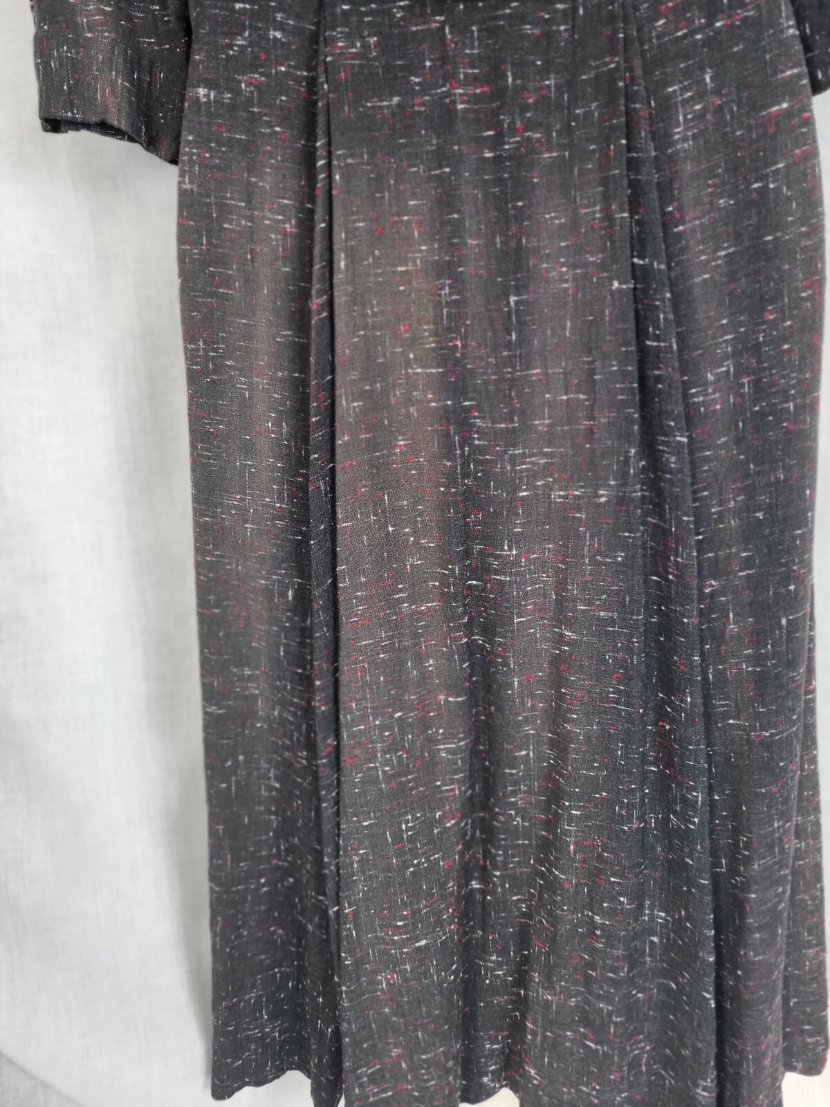 Antique 1960s -1970s Dark Gray Coat-Dress Handmade Size S/M Vintage Old Fashion