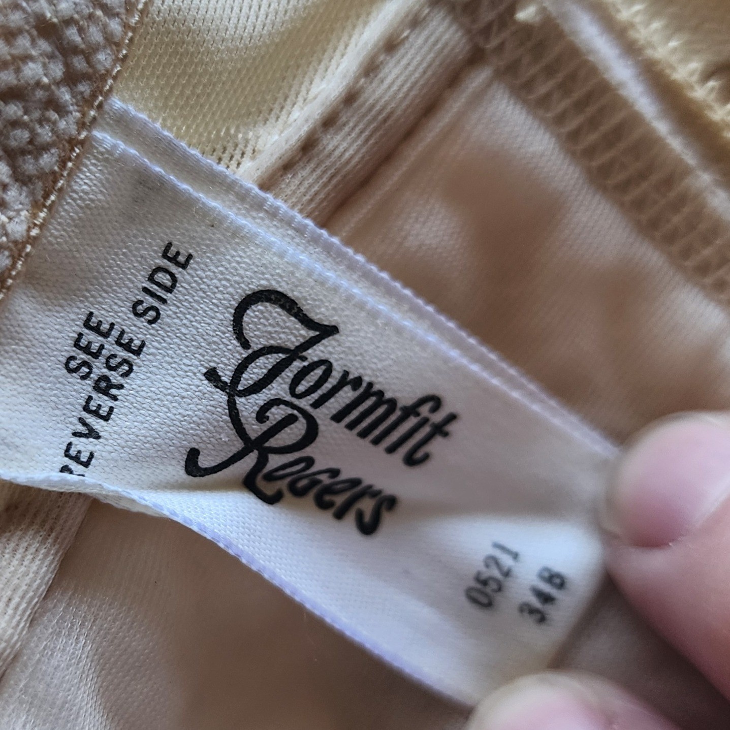 Vintage Formfit Rogers Beige Halter Wrap Around Bra 34B Made in USA 12094