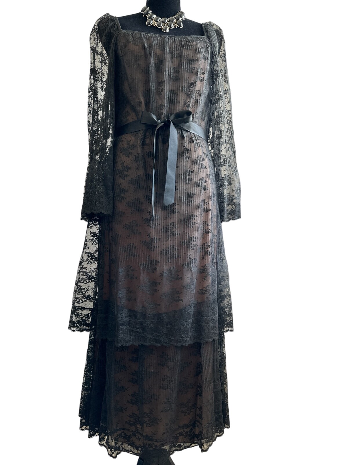Vintage Marita by Anthony Muto Lace & Satin Evening Dress 60’s