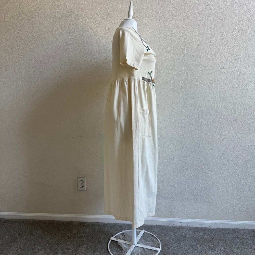 Viva City Cream vintage chicken shirt maxi dress