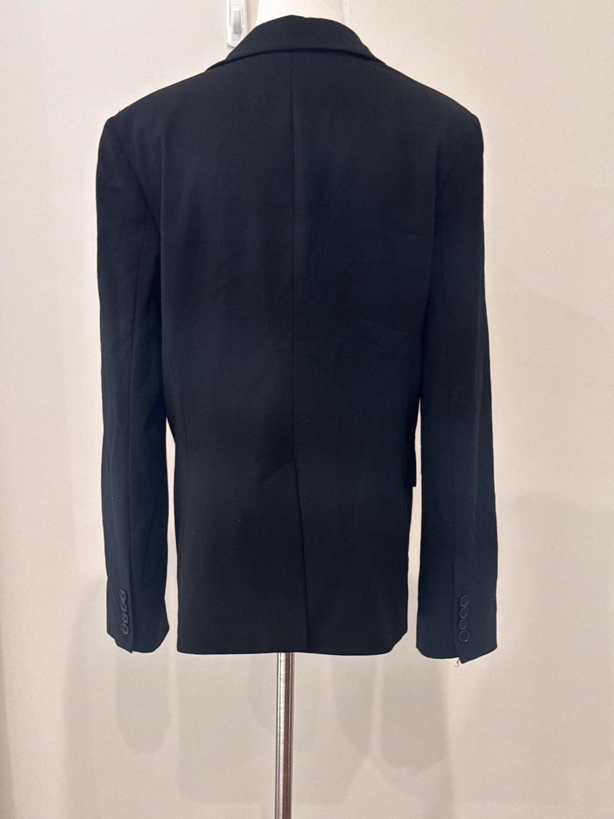 BCBG Maxazria Vintage Black Wool 2 Button Black Blazer Jacket Large Suiting