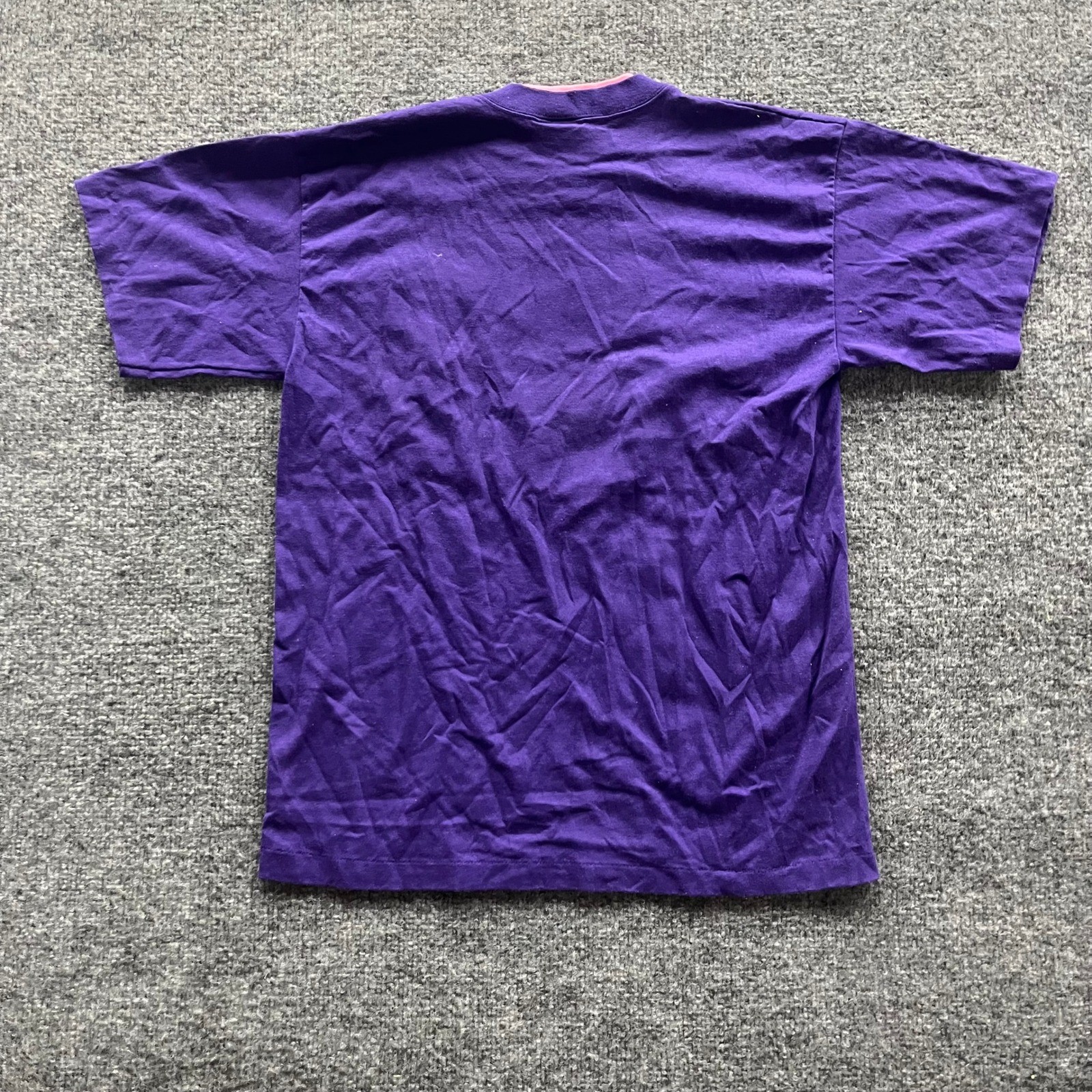 Endless Designs T-Shirt Womens Size M Purple Heart Floral Puff Print USA Vintage