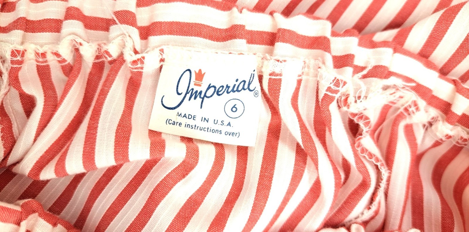Vintage Candy Striper Uniform 1970s Red White Top Pants Hat 3 Piece Set Imperial