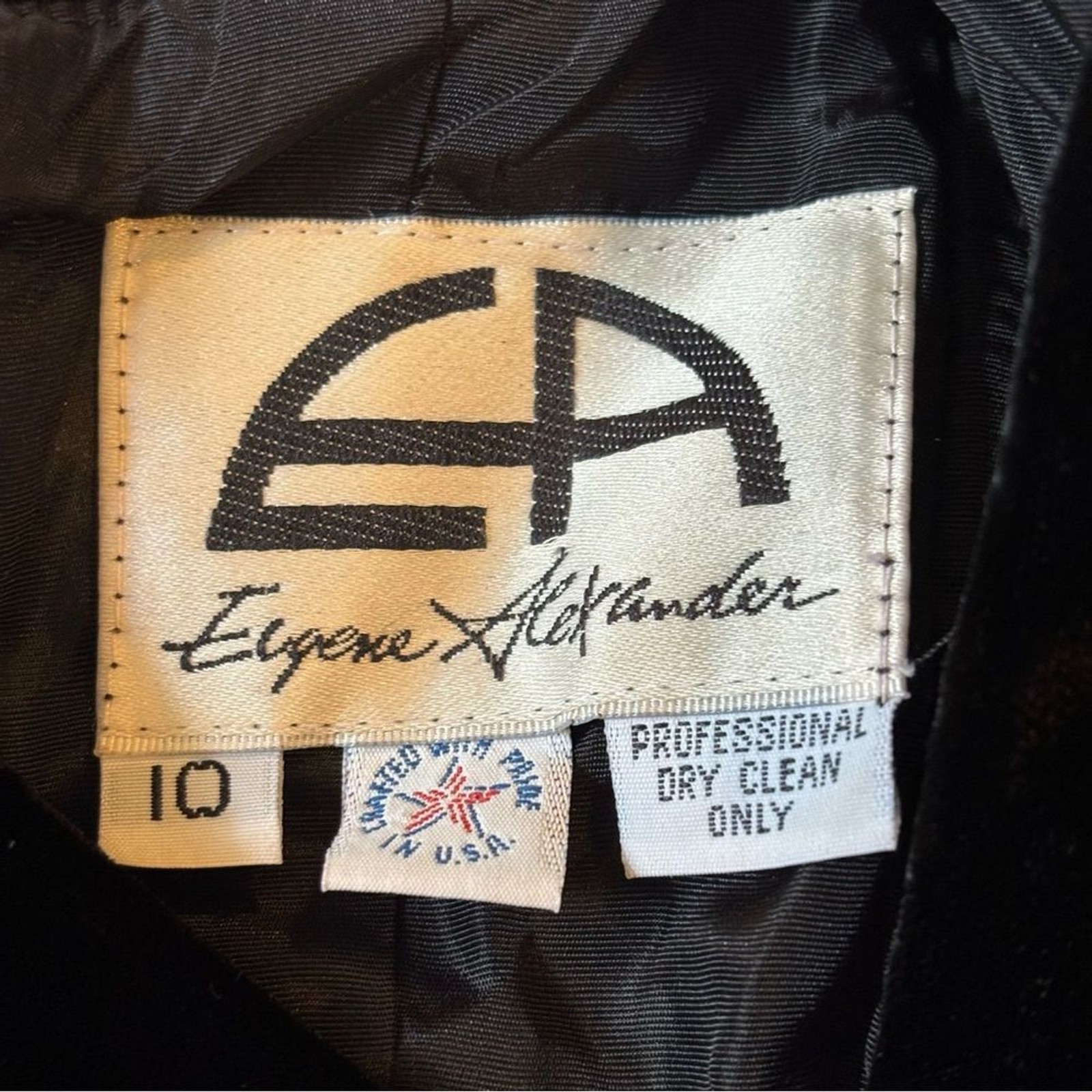Vintage Eugene Alexander Women’s Sz 10 Black Velvet Ball Prom Formal Dress Rare