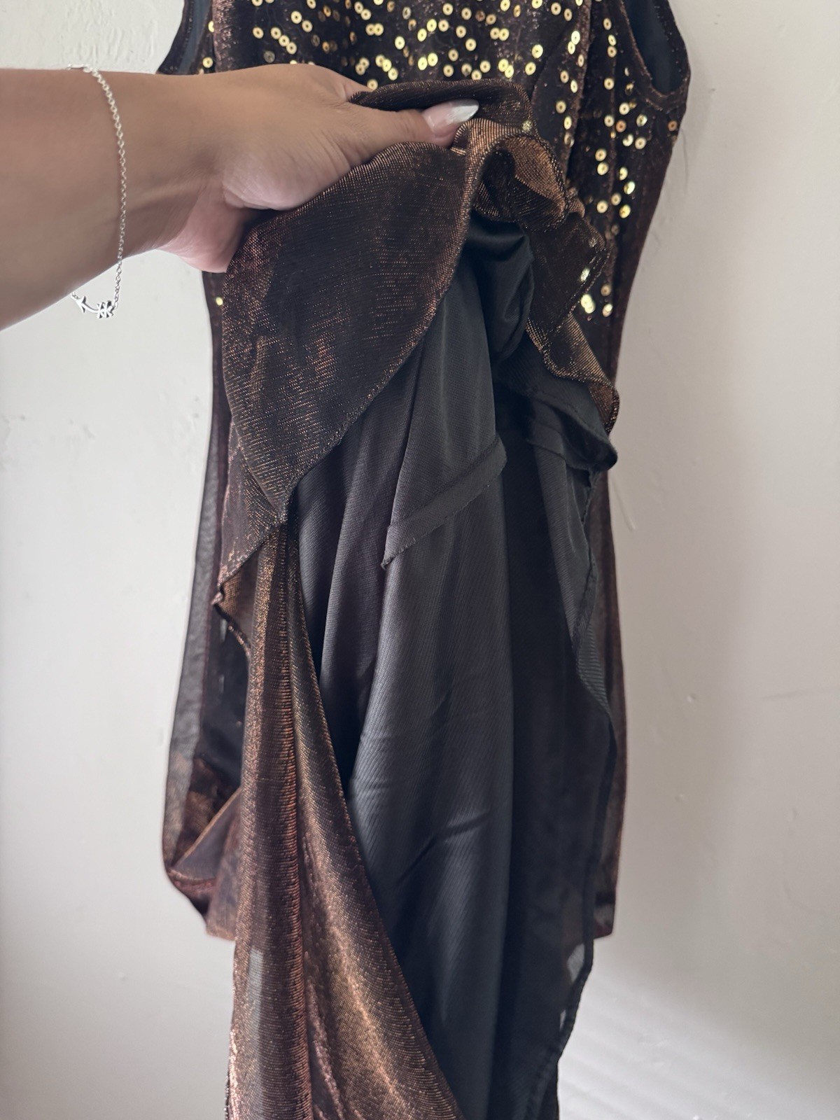 Vintage Blondie And Me Evening Metallic Long Backless Dress Size:11-12 USA