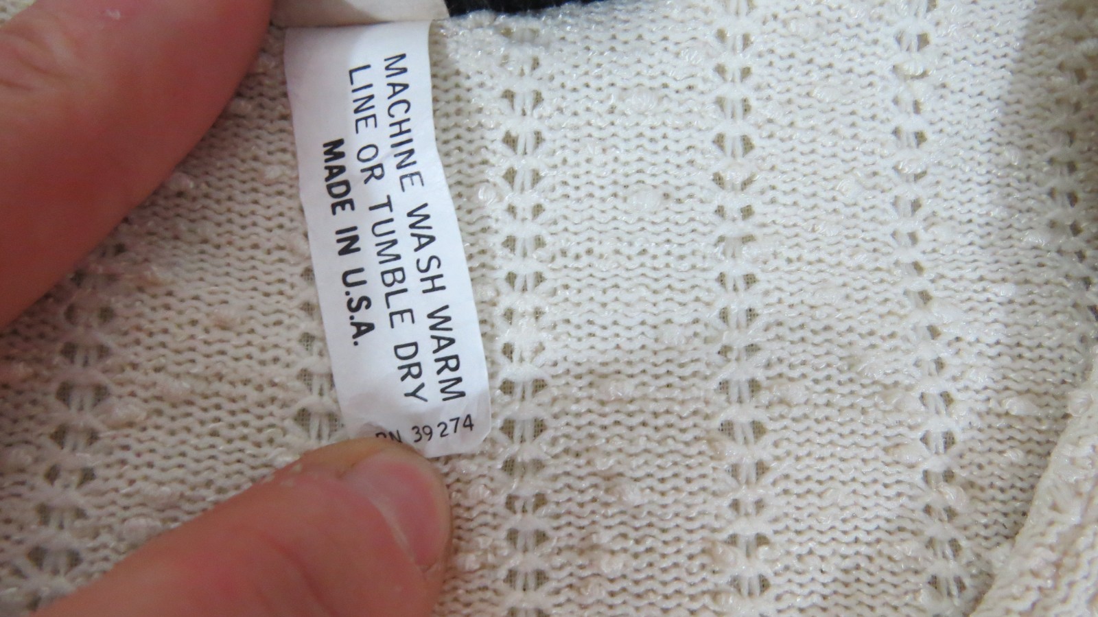 Retro 1970s Sally Lou Cotton Blend Pointelle Bobble Knit Dress Women’s Size 14