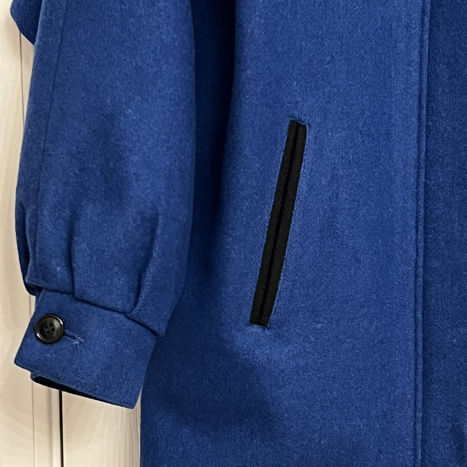 Wool Coat Casa De Lana Women’s size 5/6 Small Bright Royal Blue Vtg Retro Winter