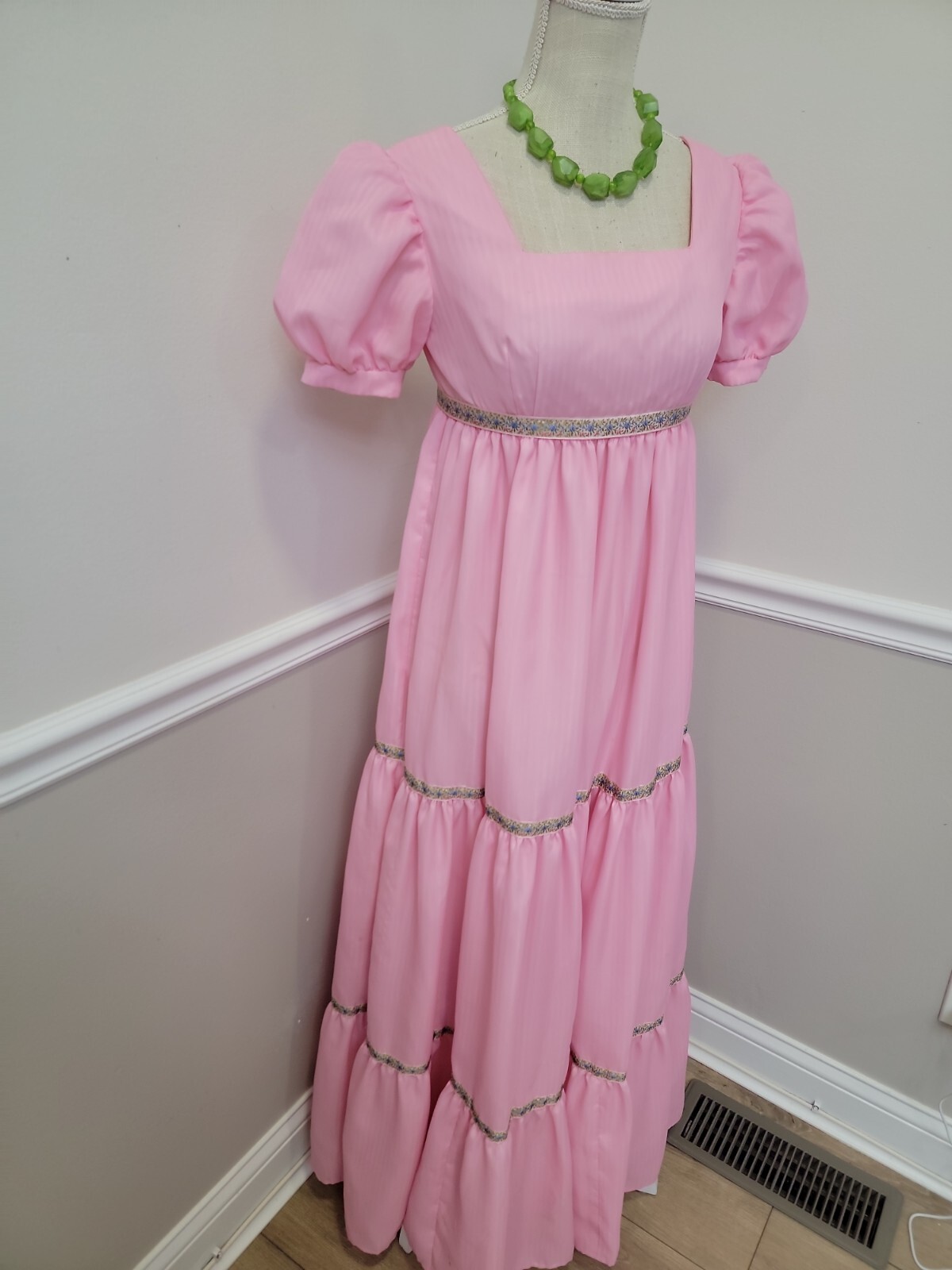 Vintage 70s Unbranded Handmade?Boho Festival Long Maxi Prairie Dress