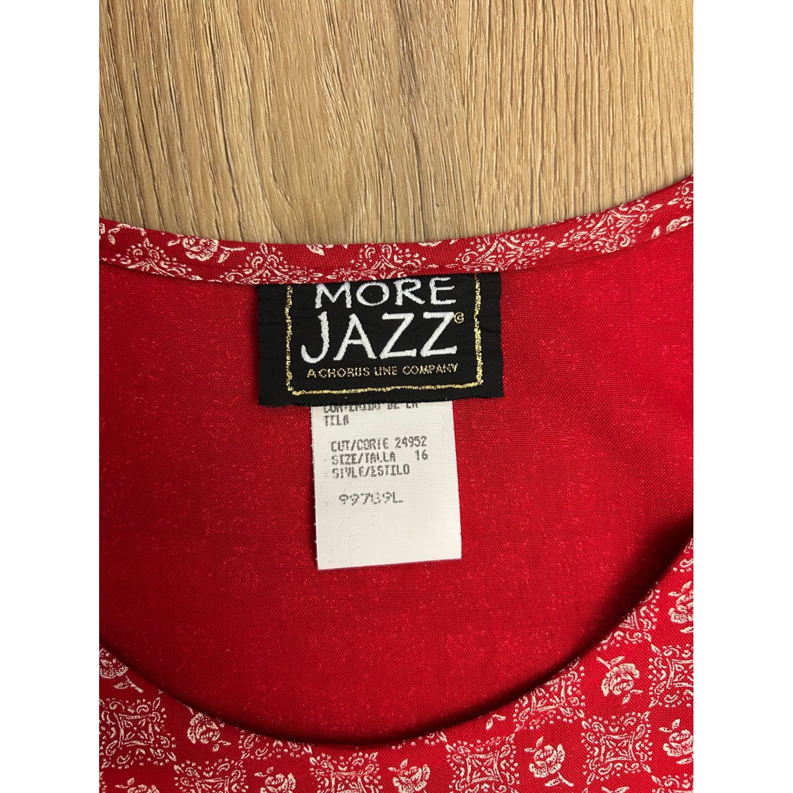 Vintage Red Floral Rayon Cottagecore Fit Flare Dress 16 housedress