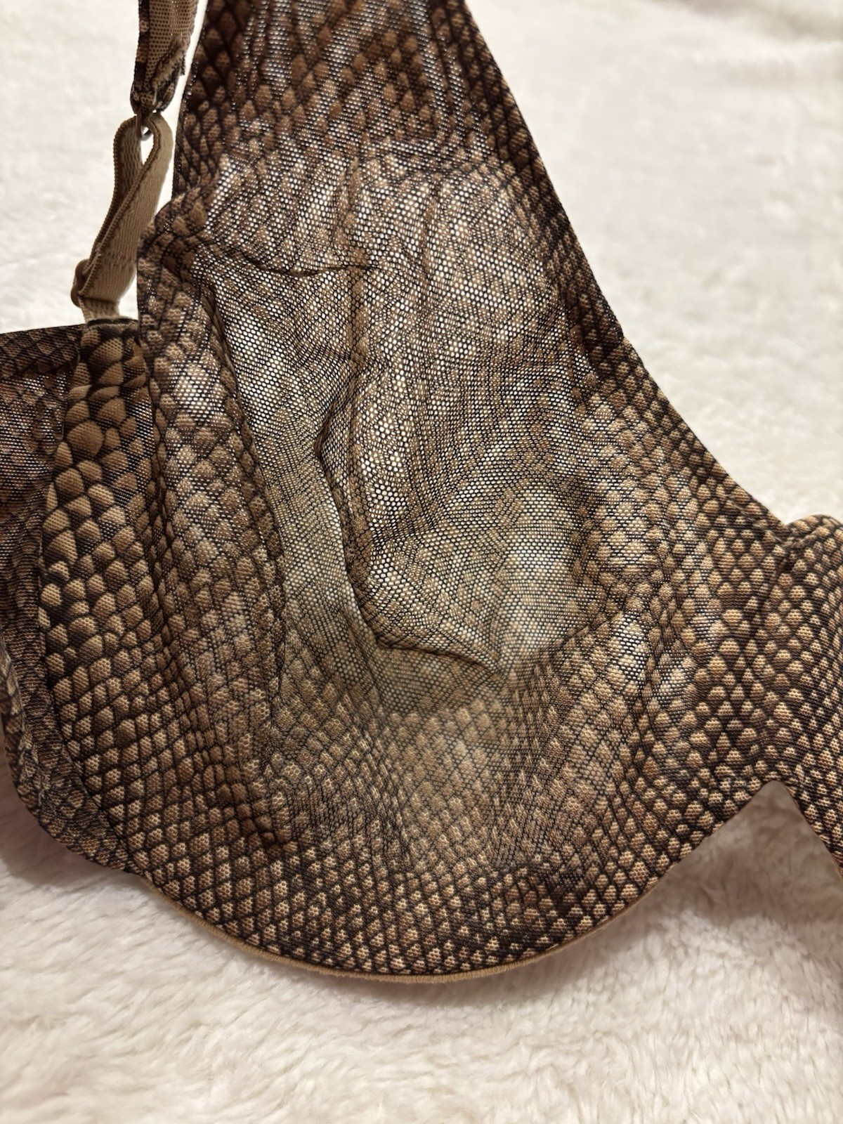 NWT Vintage Y2K 2005 Victoria’s Secret Bra 36D Snakeskin Sheer Mesh Deadstock